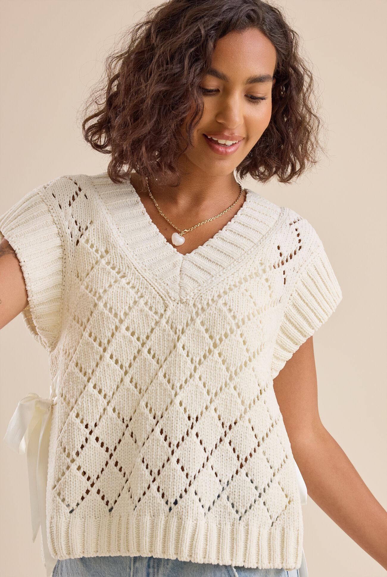 Zayla Cable Knit Vest Product Image