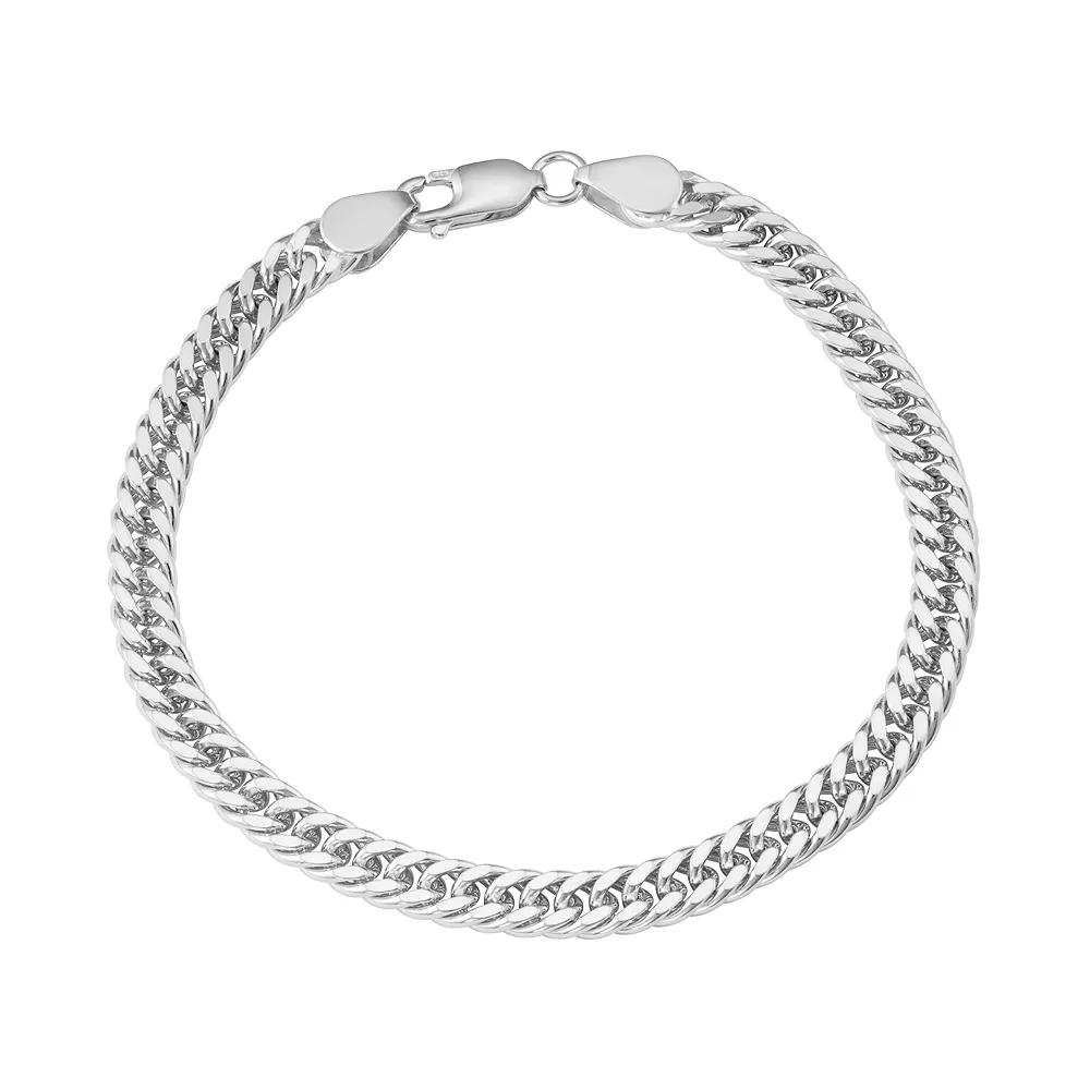 Jordan Blue Men's Sterling Silver Curb Chain Bracelet, Size: 8.5", 14k Gold Product Image