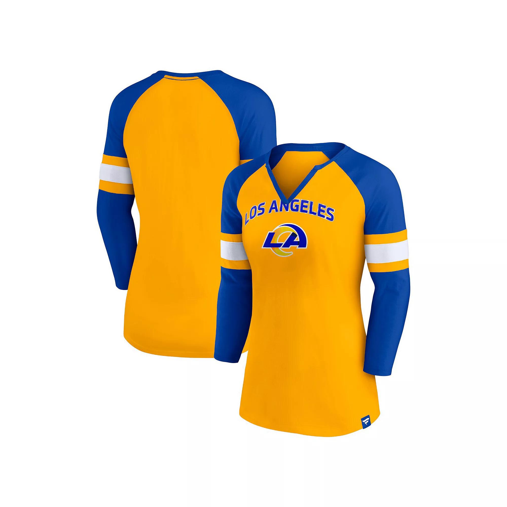 Women's Fanatics Branded Neon Green/College Navy Seattle Seahawks Arch Raglan 3/4-Sleeve Notch Neck T-Shirt, Size: XS, Brt Gr Product Image