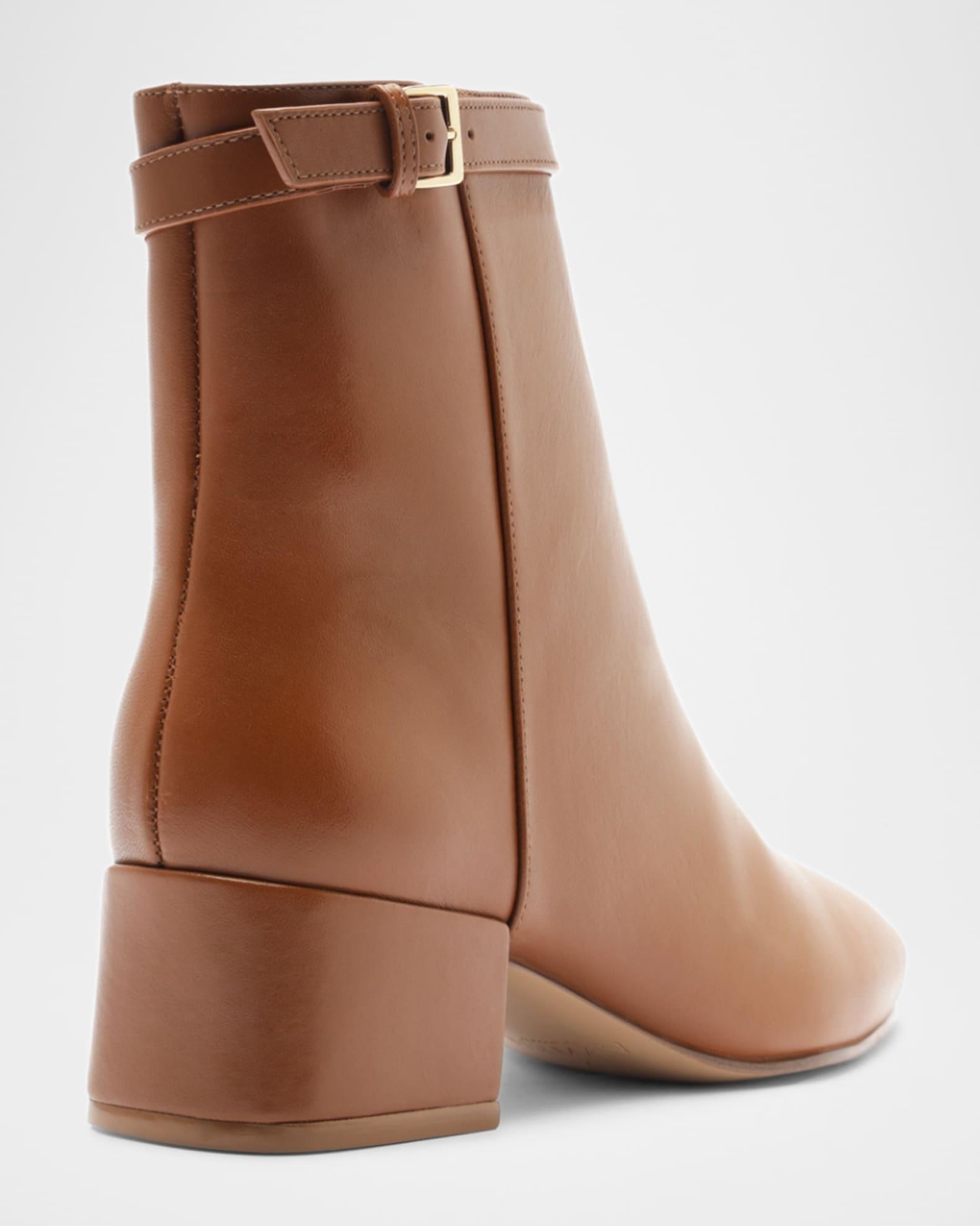 Candance Leather Buckle Ankle Booties Product Image