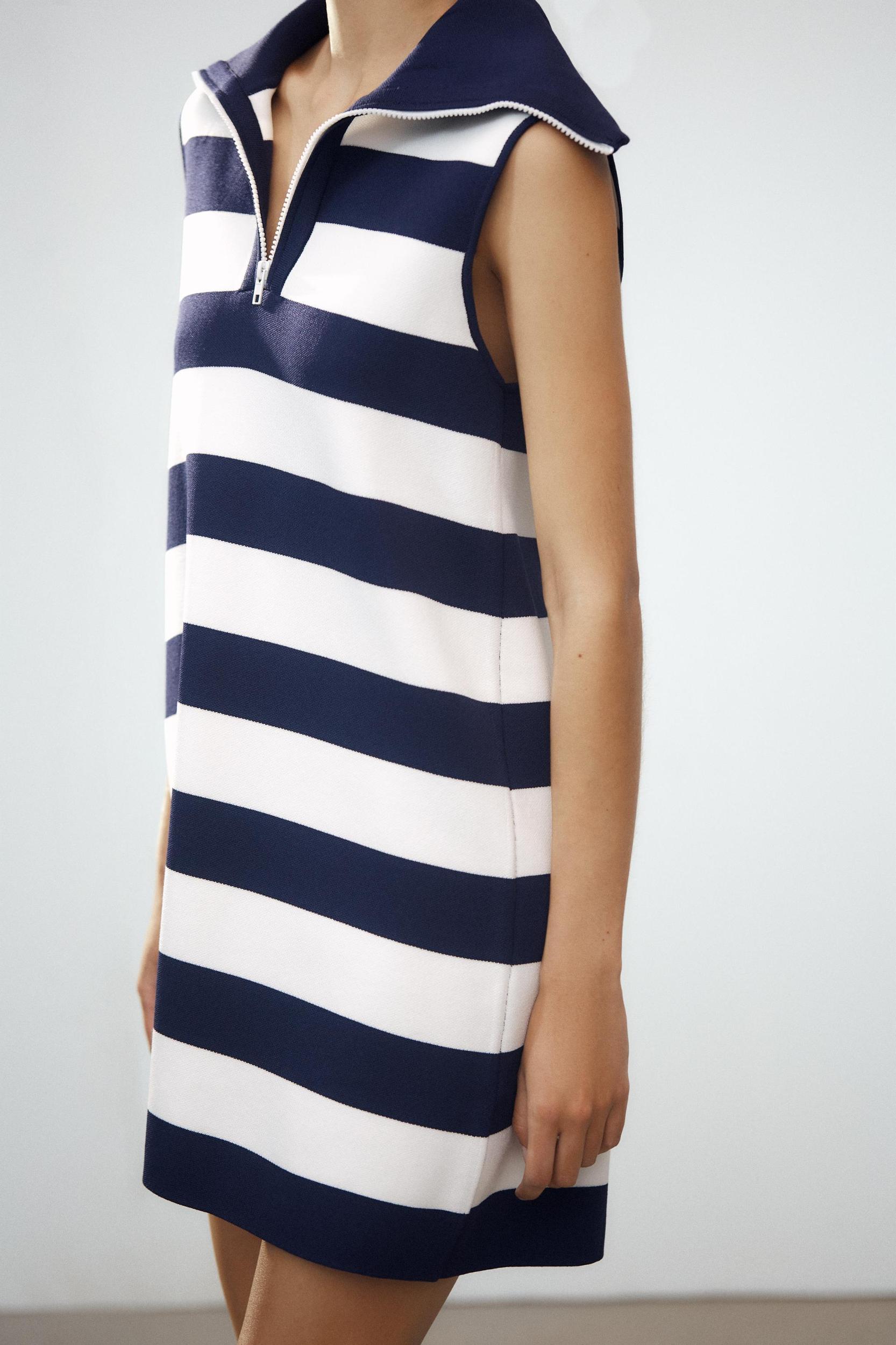 STRIPED KNIT MINI DRESS Product Image