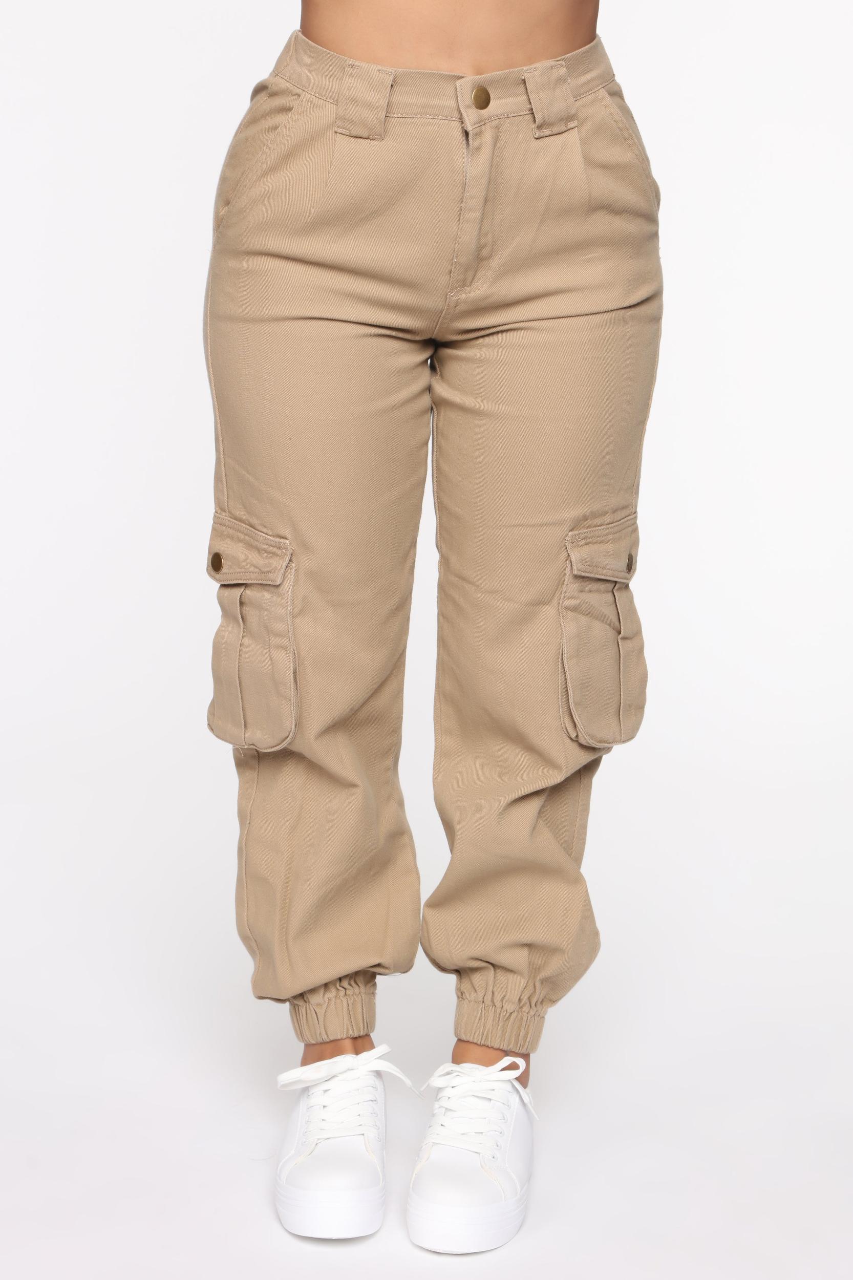 Leslie Cargo Joggers - Khaki Product Image