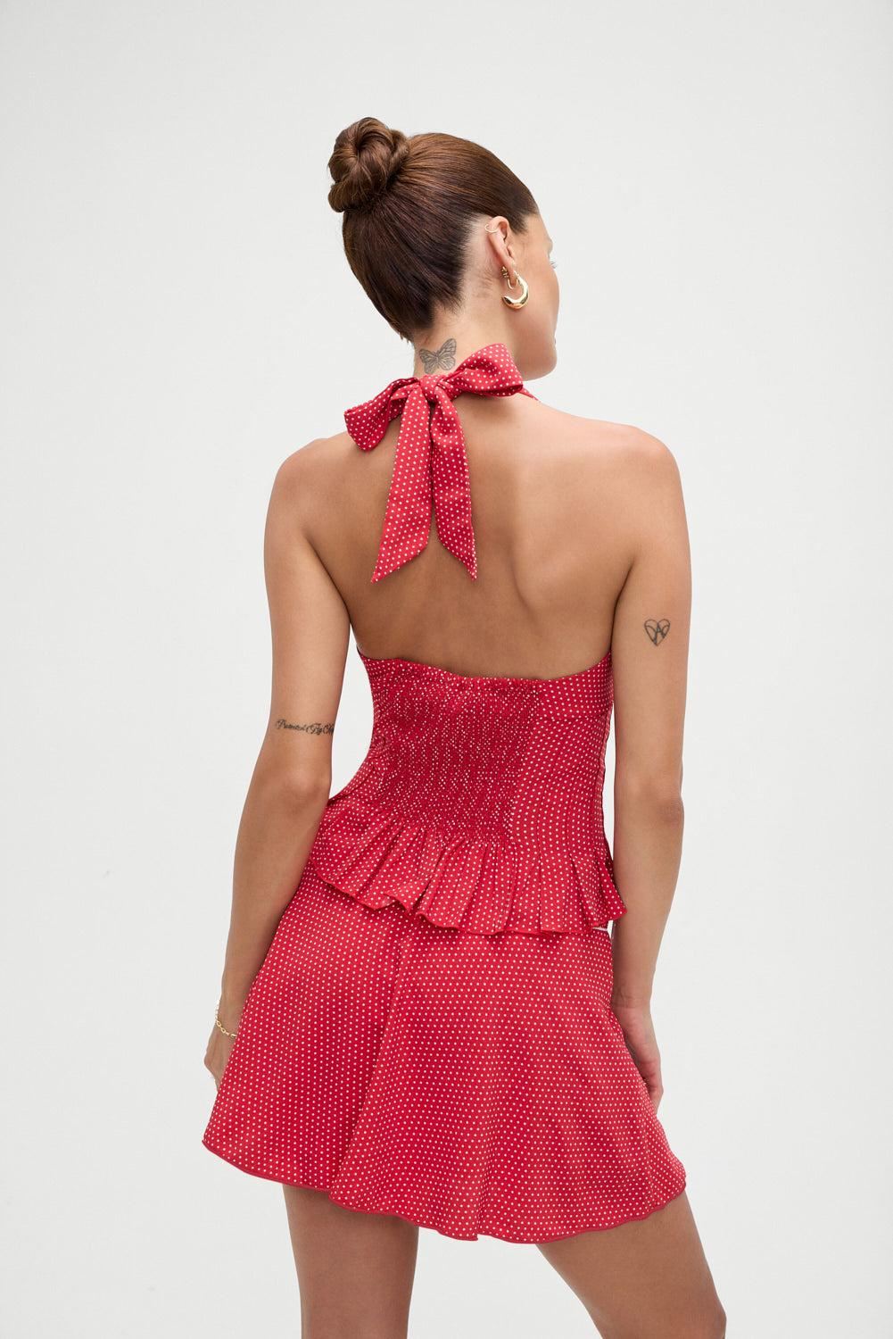 Angeline Halter Top - Ladybug Product Image