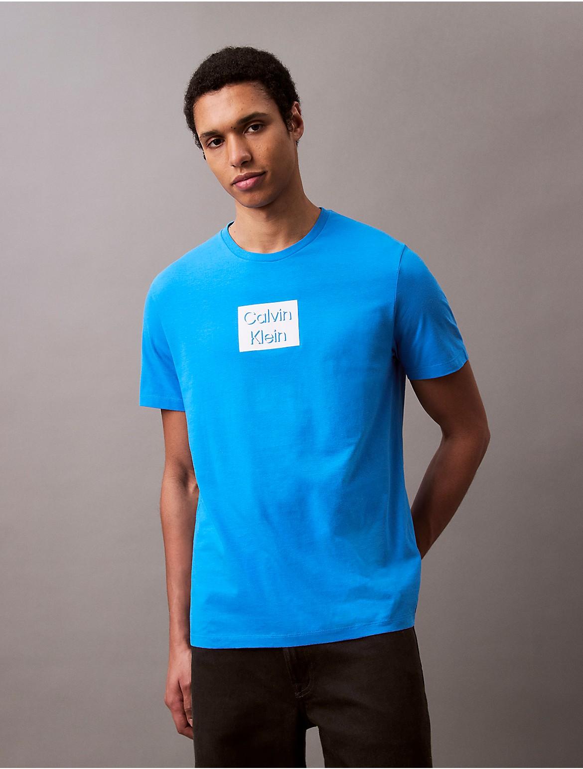 Calvin Klein Mens Box Logo Graphic Classic T-Shirt - Orange Product Image