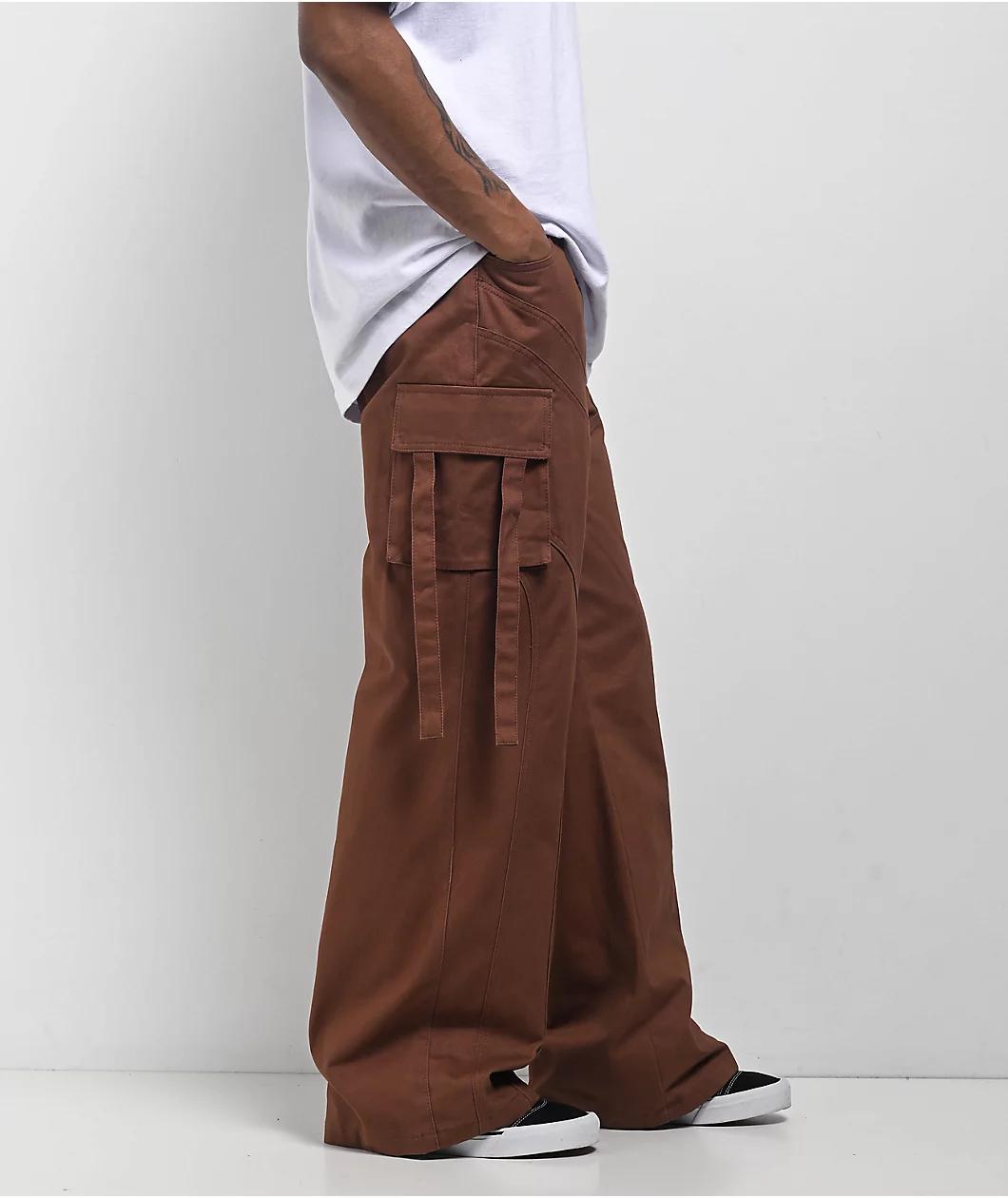 American Stitch Brown Wide Cargo Pants Product Image