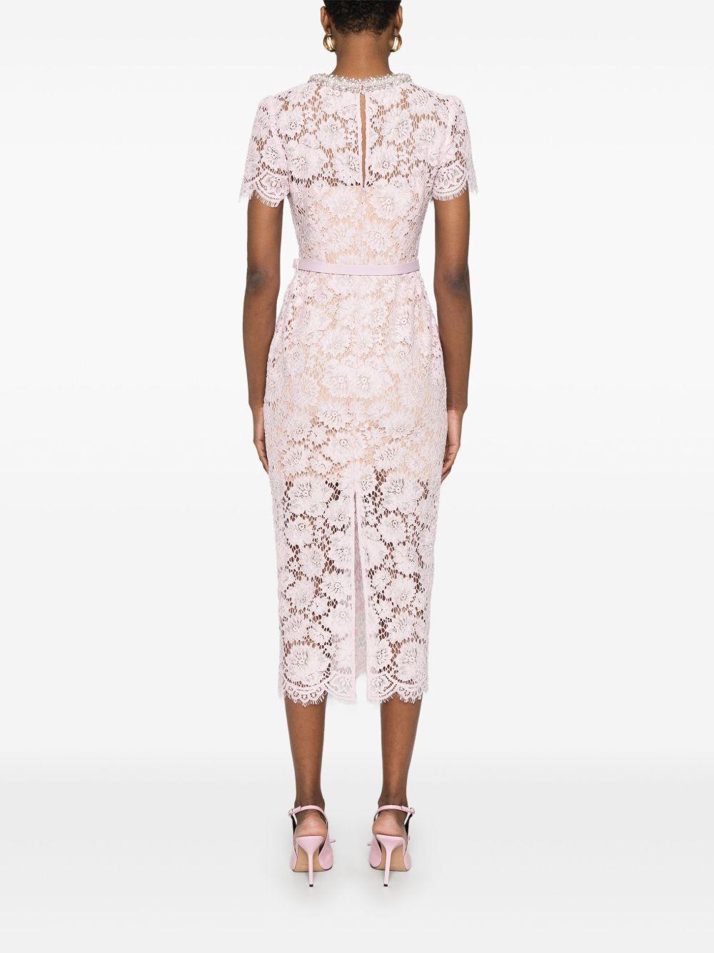 lace pearl-embellished midi dress Product Image