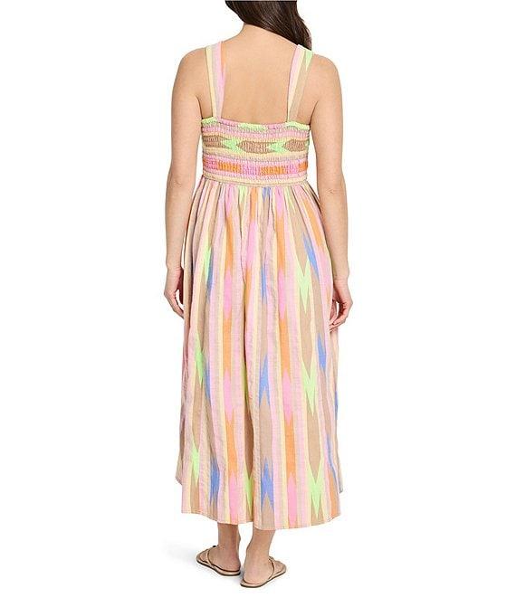NIC + ZOE Sadie Heat Wave Print Scoop Neck Sleeveless Midi Dress Product Image