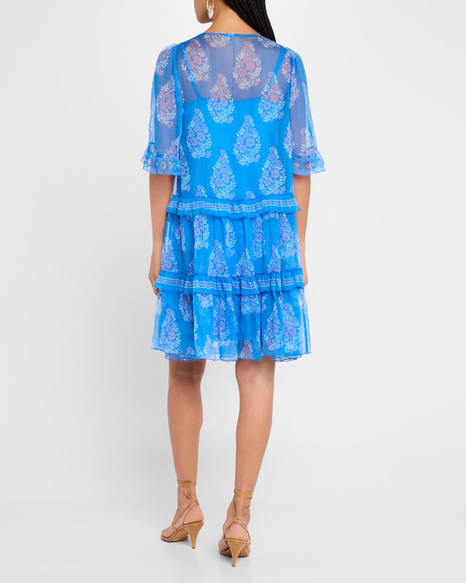 Wrenn Tiered Floral-Print Chiffon Dress Product Image