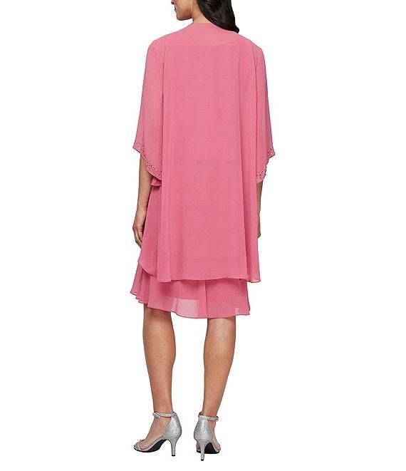 Ignite Evenings Emebllished Tiered Chiffon Jacket Dress Product Image