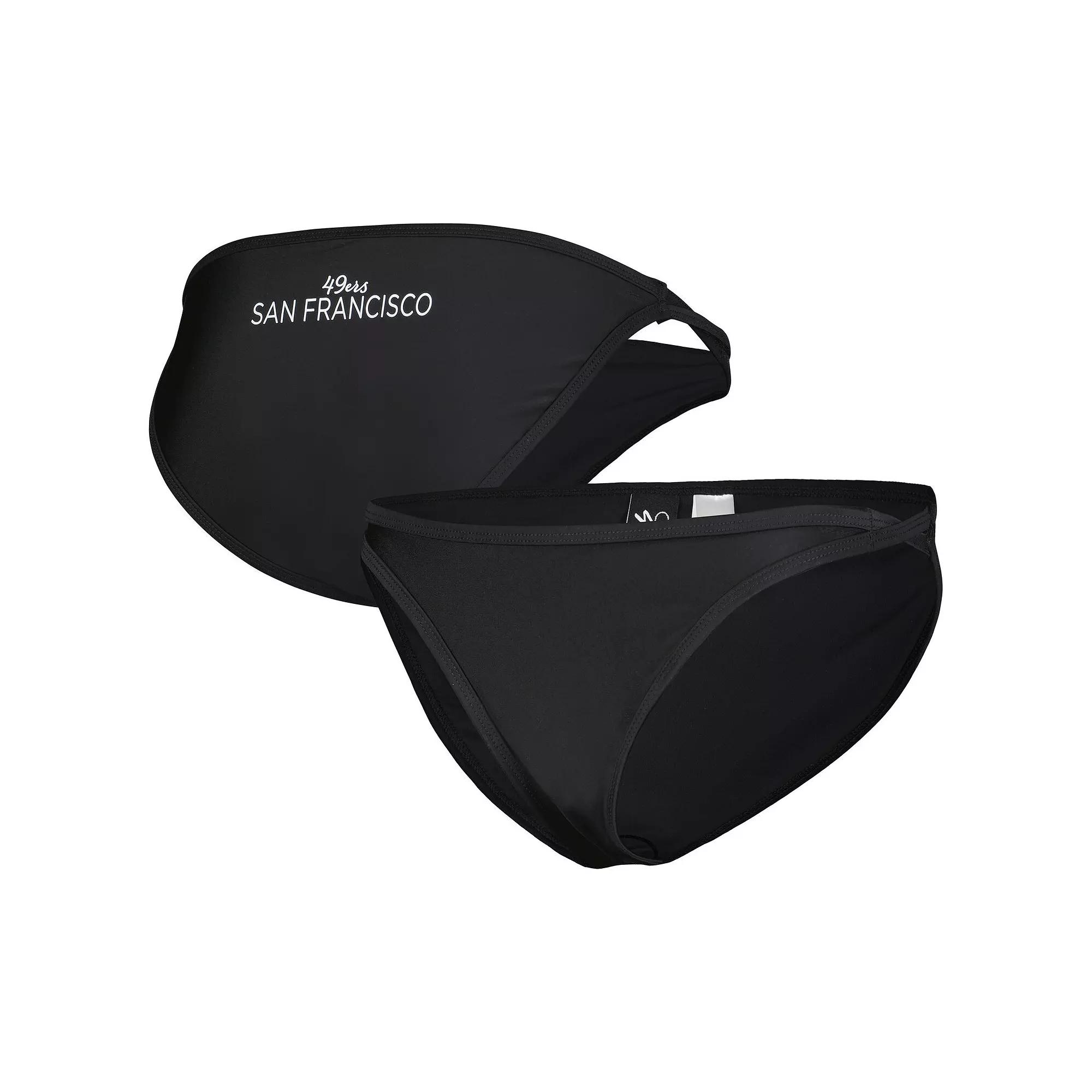 Women's G-III 4Her by Carl Banks Black San Francisco 49ers Hall of Fame Bikini Bottom, Size: Medium Product Image