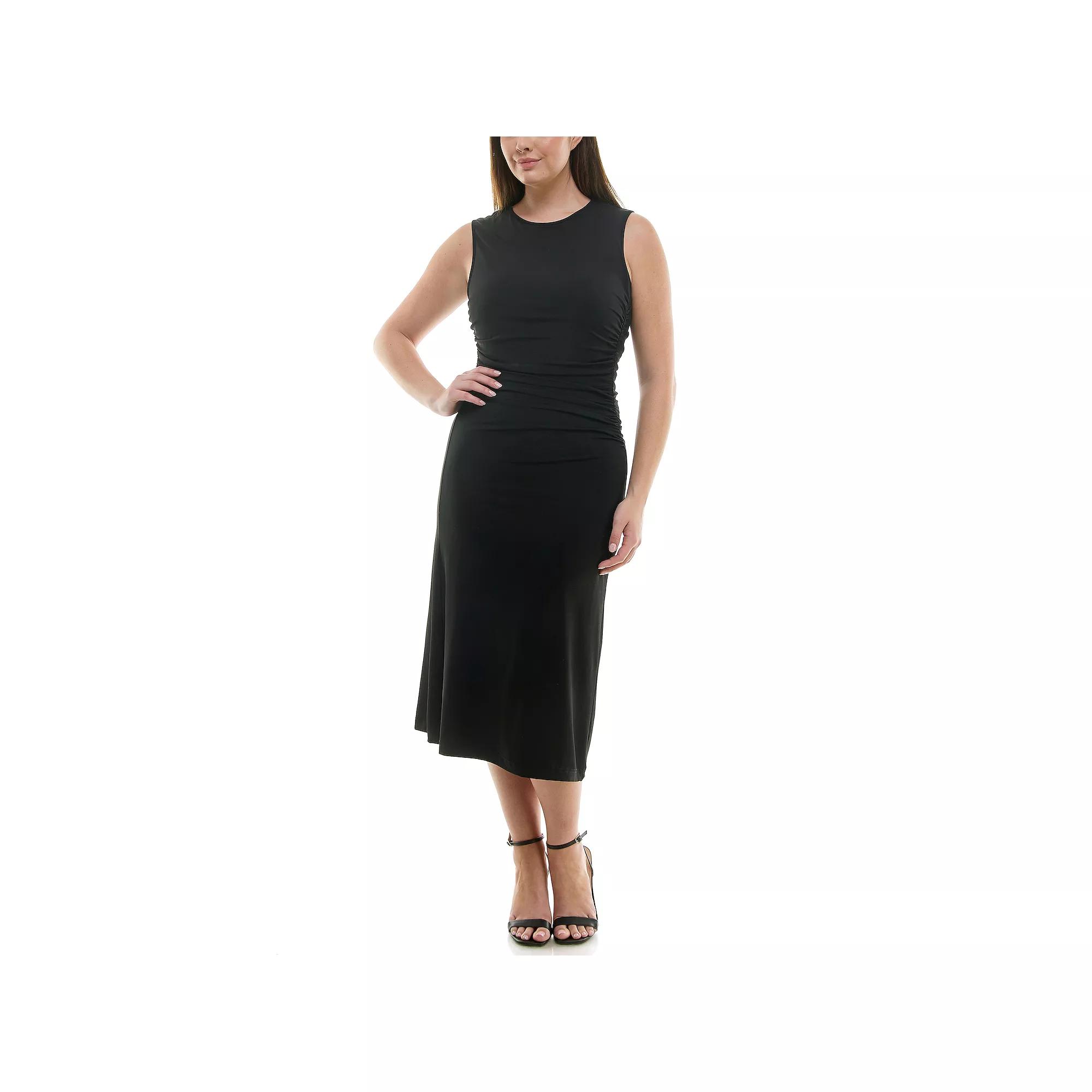 Women's Nicole Miller Sleeveless Knit Bodycon Midi Dress, Size: Large, Very Black Product Image