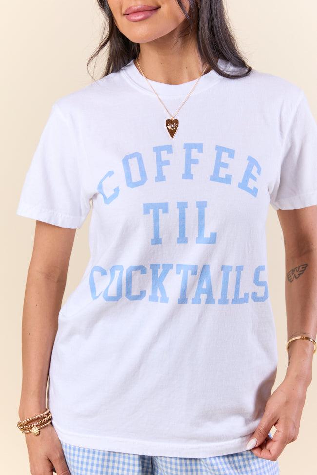 Coffee Til Cocktails White Graphic Tee Product Image