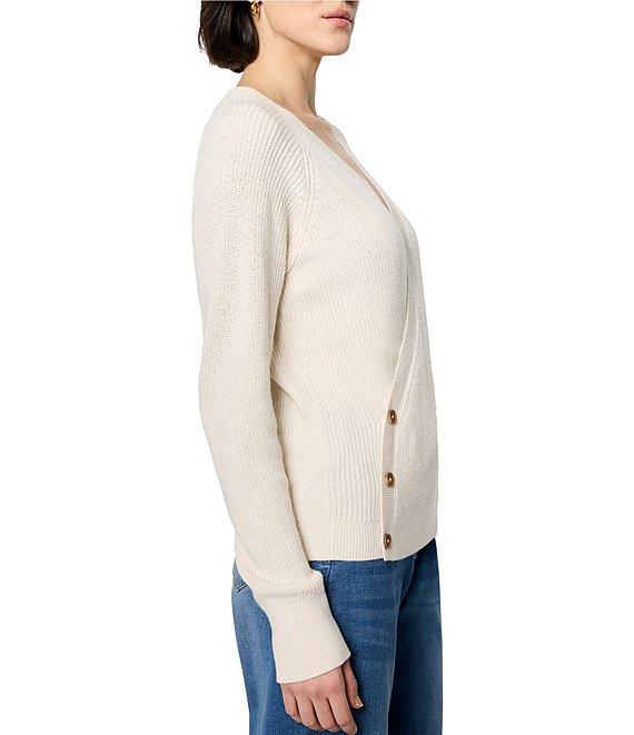 NIC + ZOE Shaker Stitch Knit V-Neck Long Sleeve Wrap Sweater Product Image