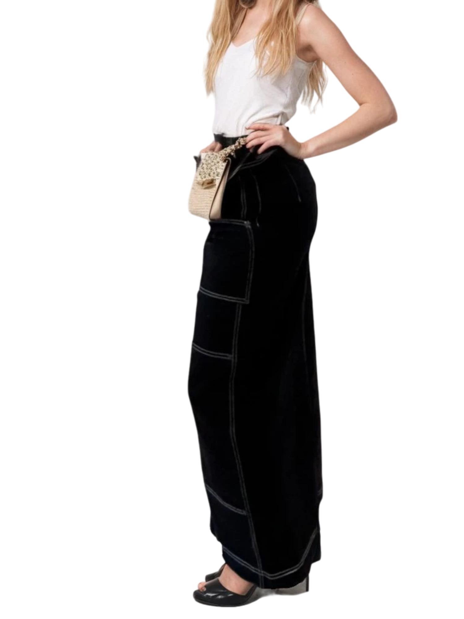 Pashmina Seamed Denim Skirt Product Image