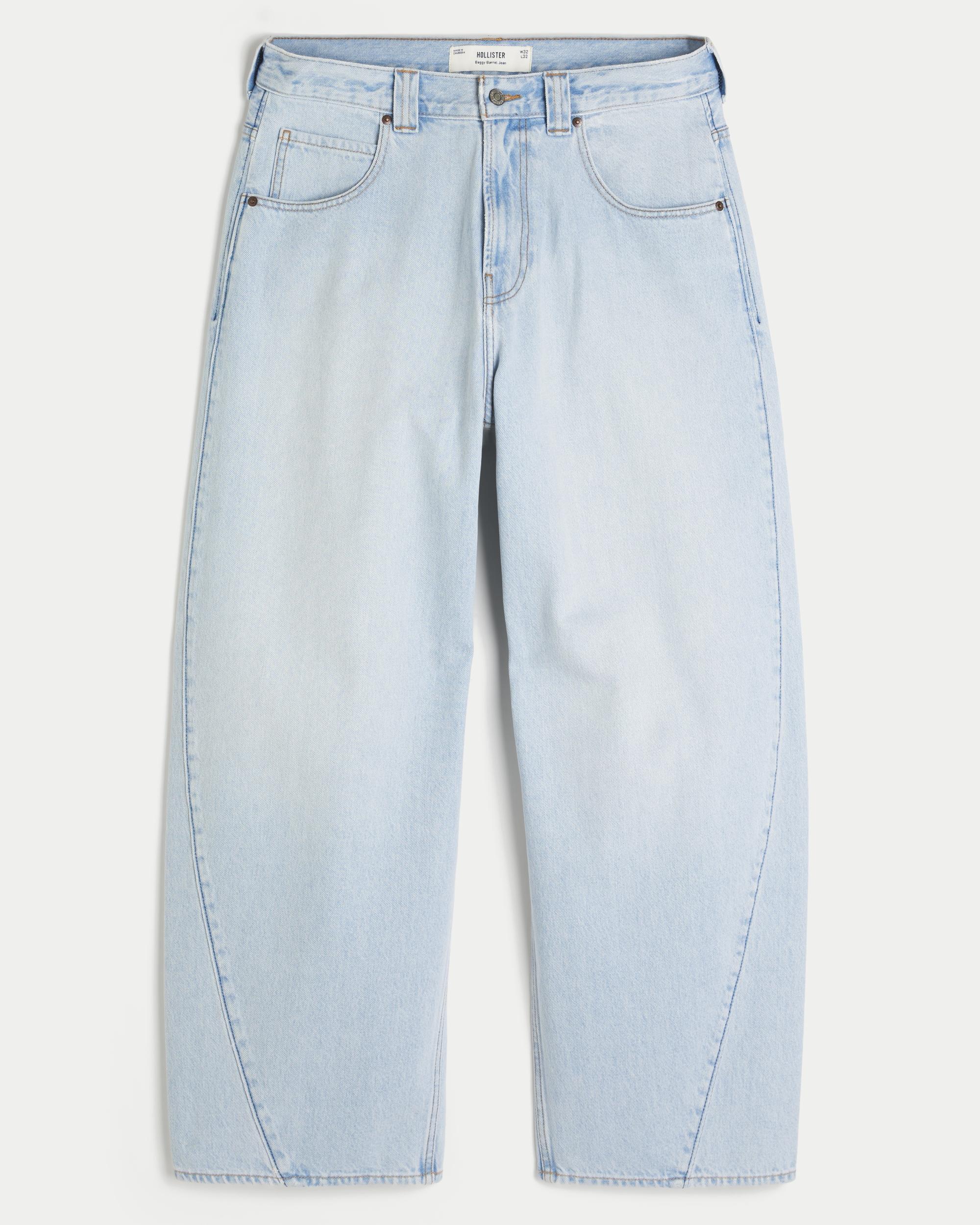 Light Wash Barrel Jeans Product Image