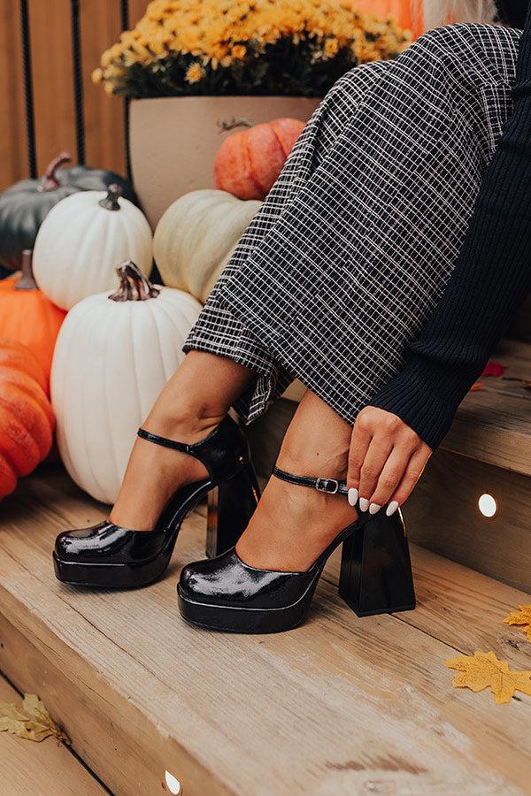 The Brielle Patent Platform Heel In Black Product Image