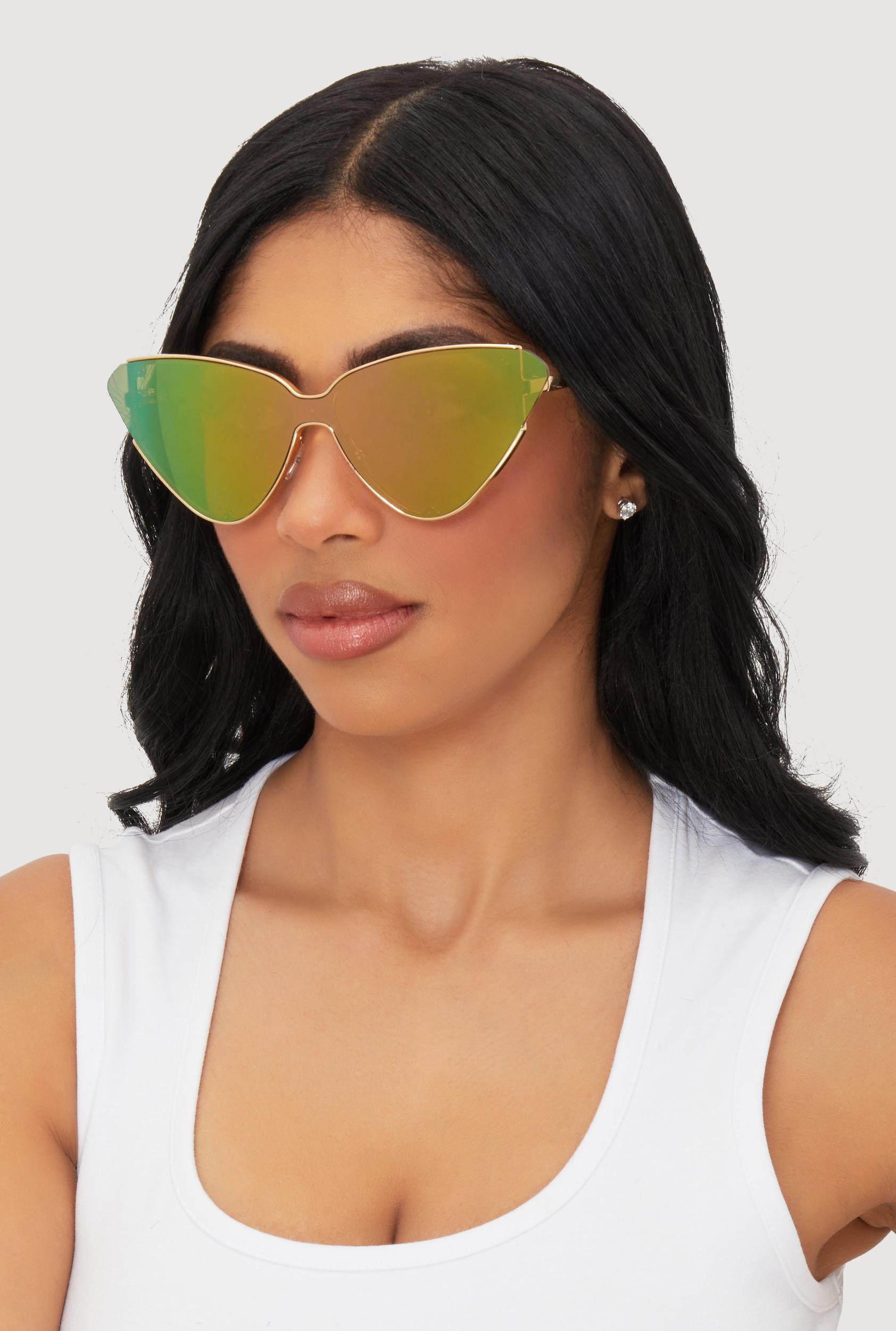 Metallic Frame Cat Eye Sunglasses Unisex Product Image