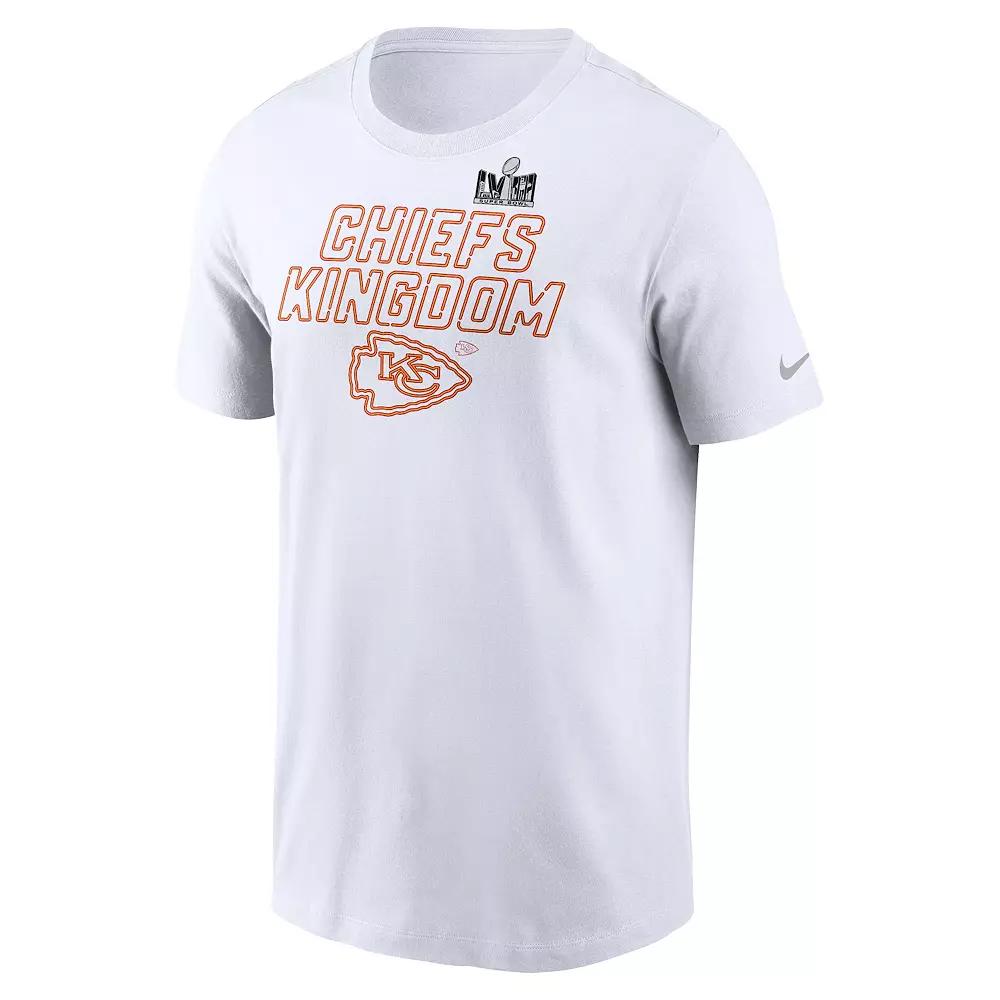 Men's Nike Kansas City Chiefs 2023 "Chiefs Kingdom" Super Bowl Bound Tee, Size: Small, White Product Image