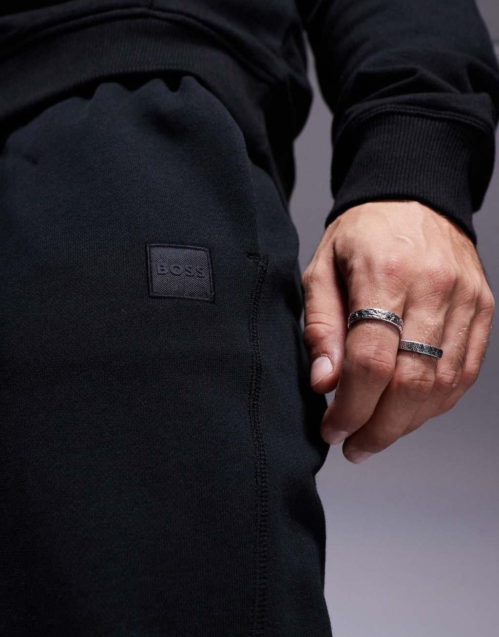 BOSS Orange Sestart logo sweatpants regular fit in black Product Image