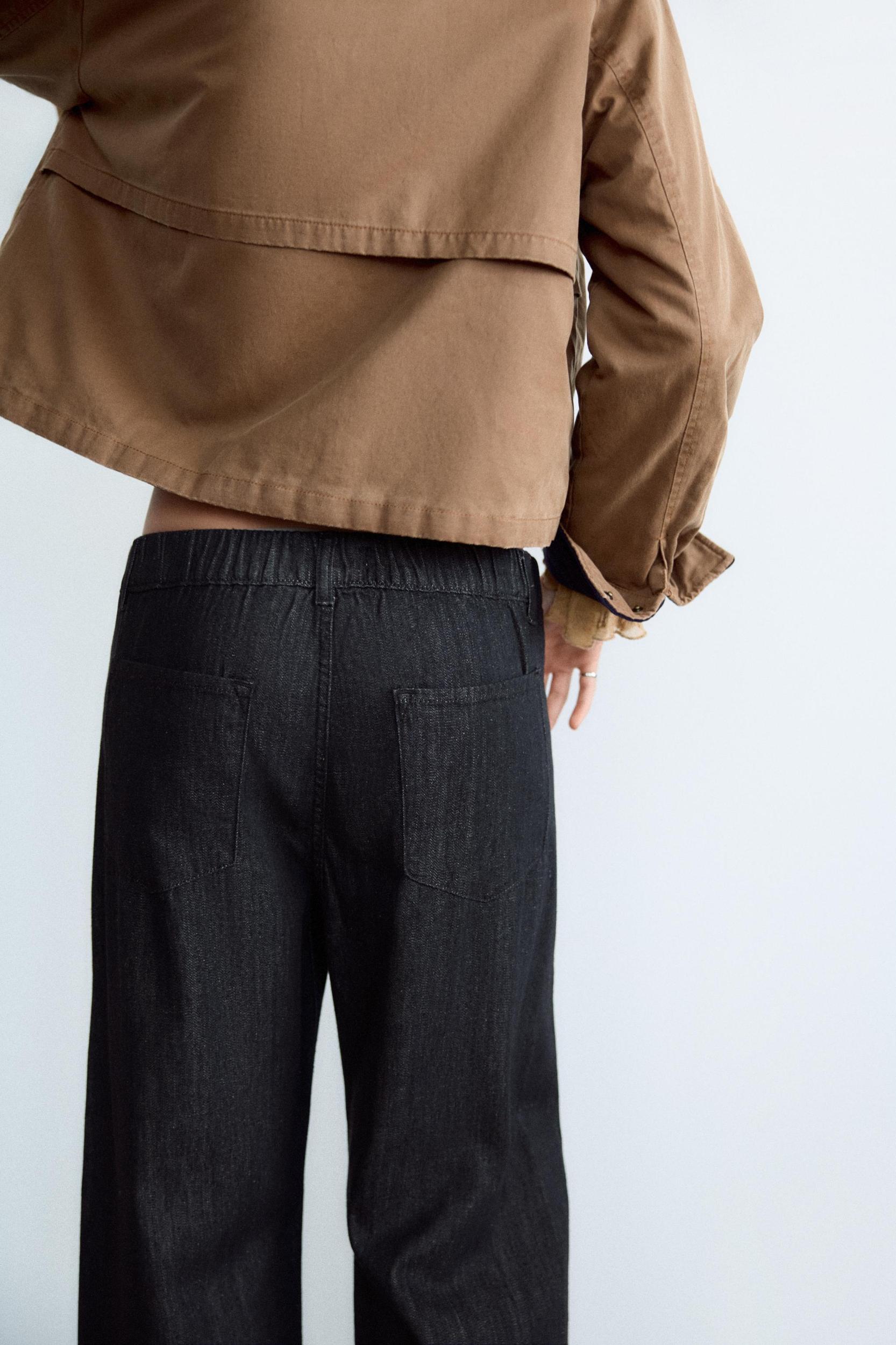 DENIM-EFFECT PAJAMA PANTS Product Image