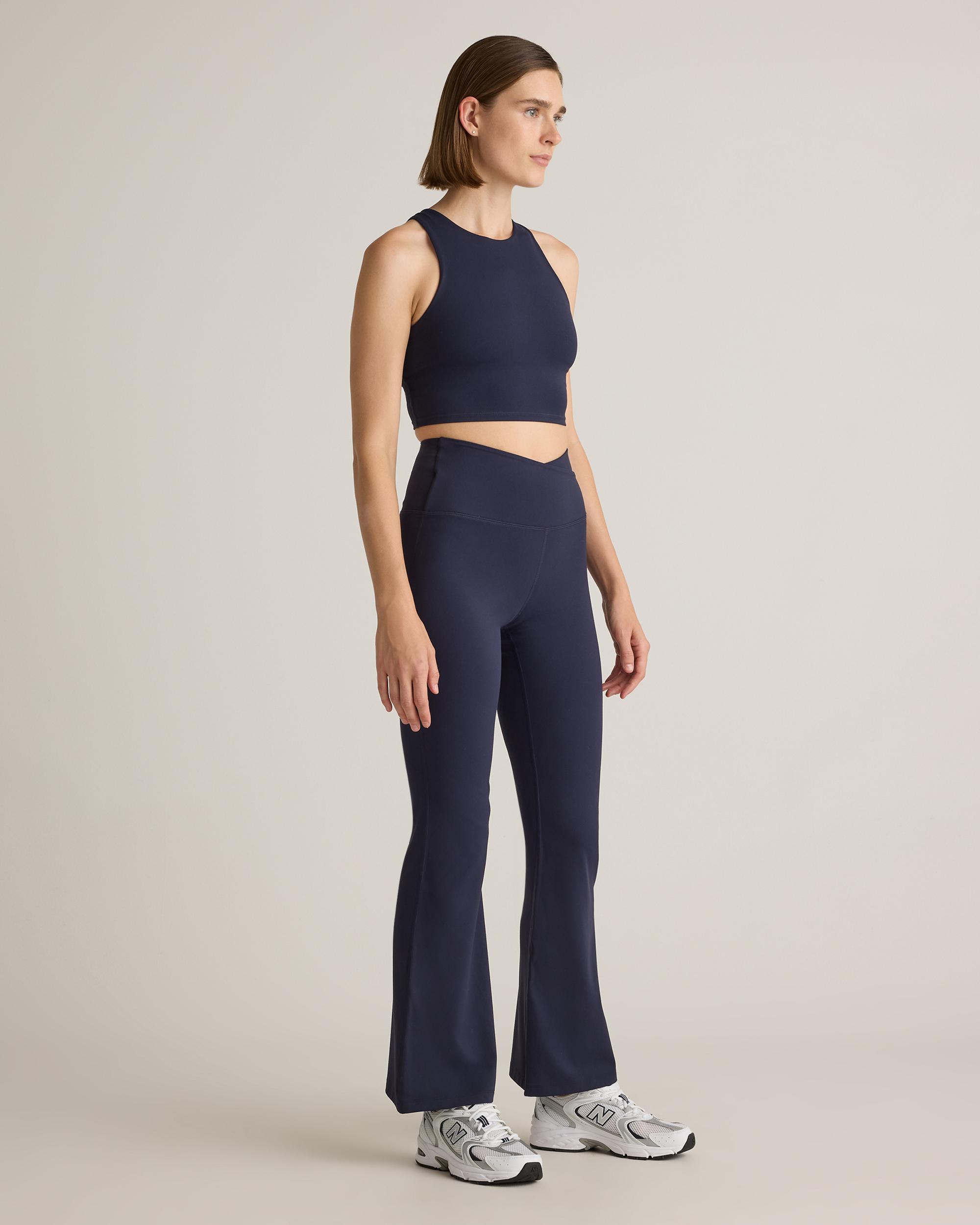 Quince | Women's Ultra-Form High-Rise Crossover Flared Pants Nylon/Spandex Product Image