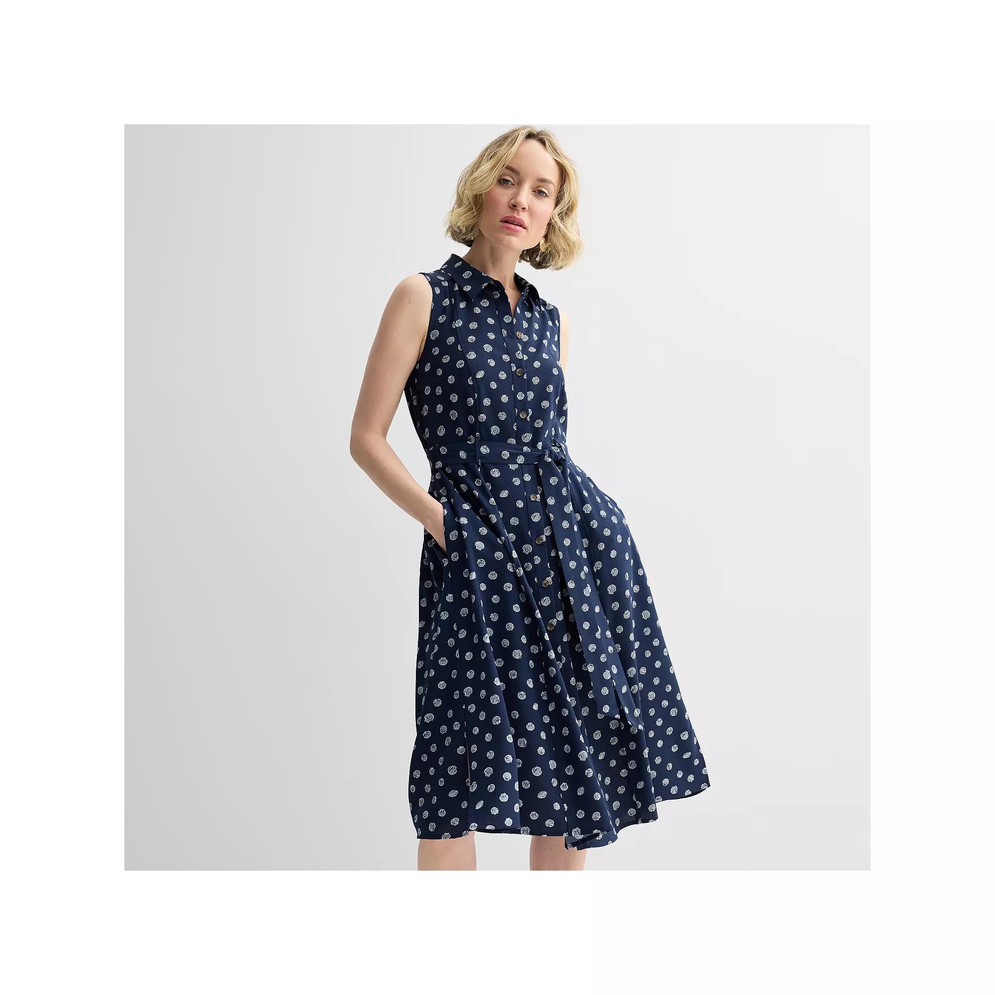 Women's Croft & Barrow® Y-Neck Shirtdress,  Product Image