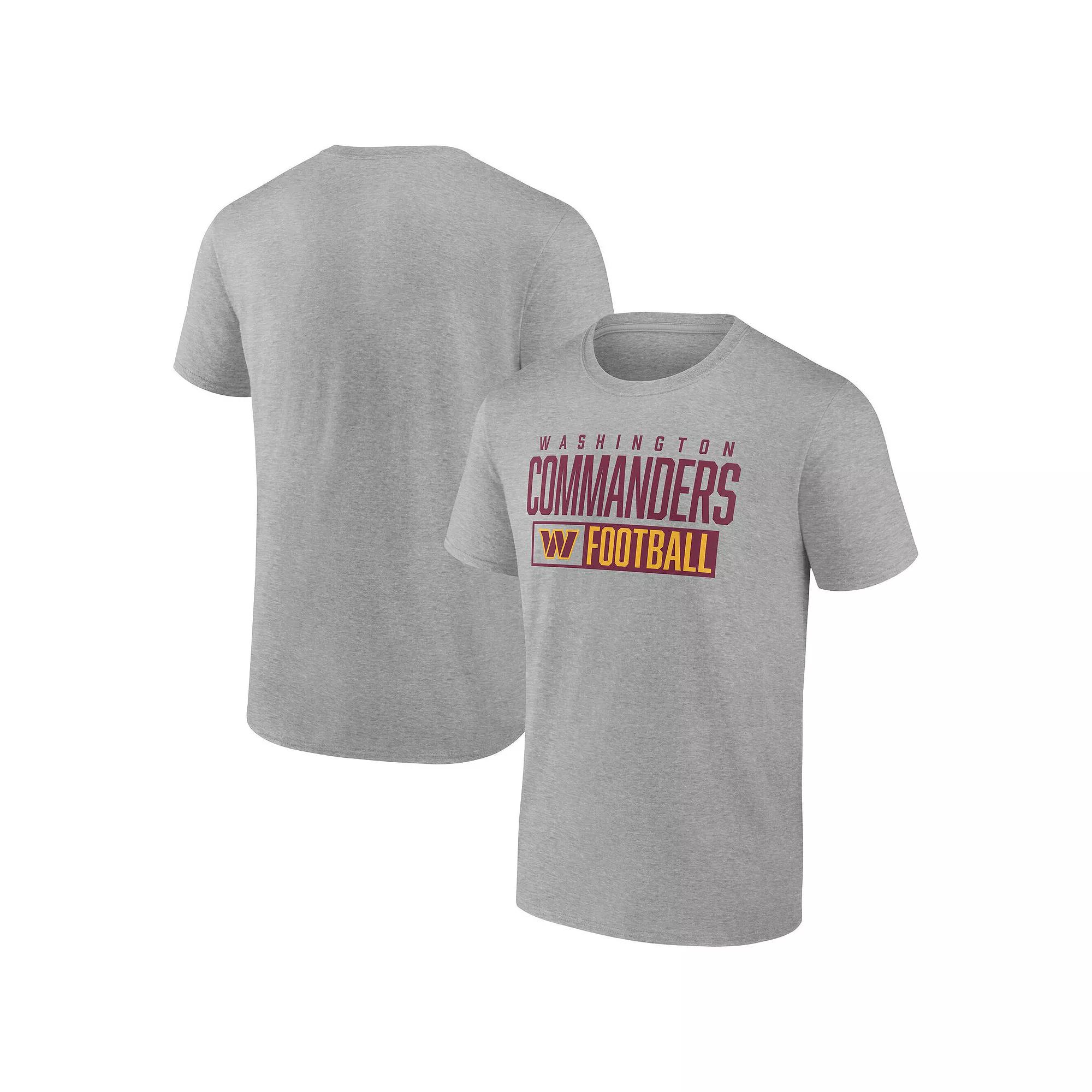 Men's Fanatics Heather Gray Washington Commanders Box Pop T-Shirt, Size: Small, Wft Grey Product Image