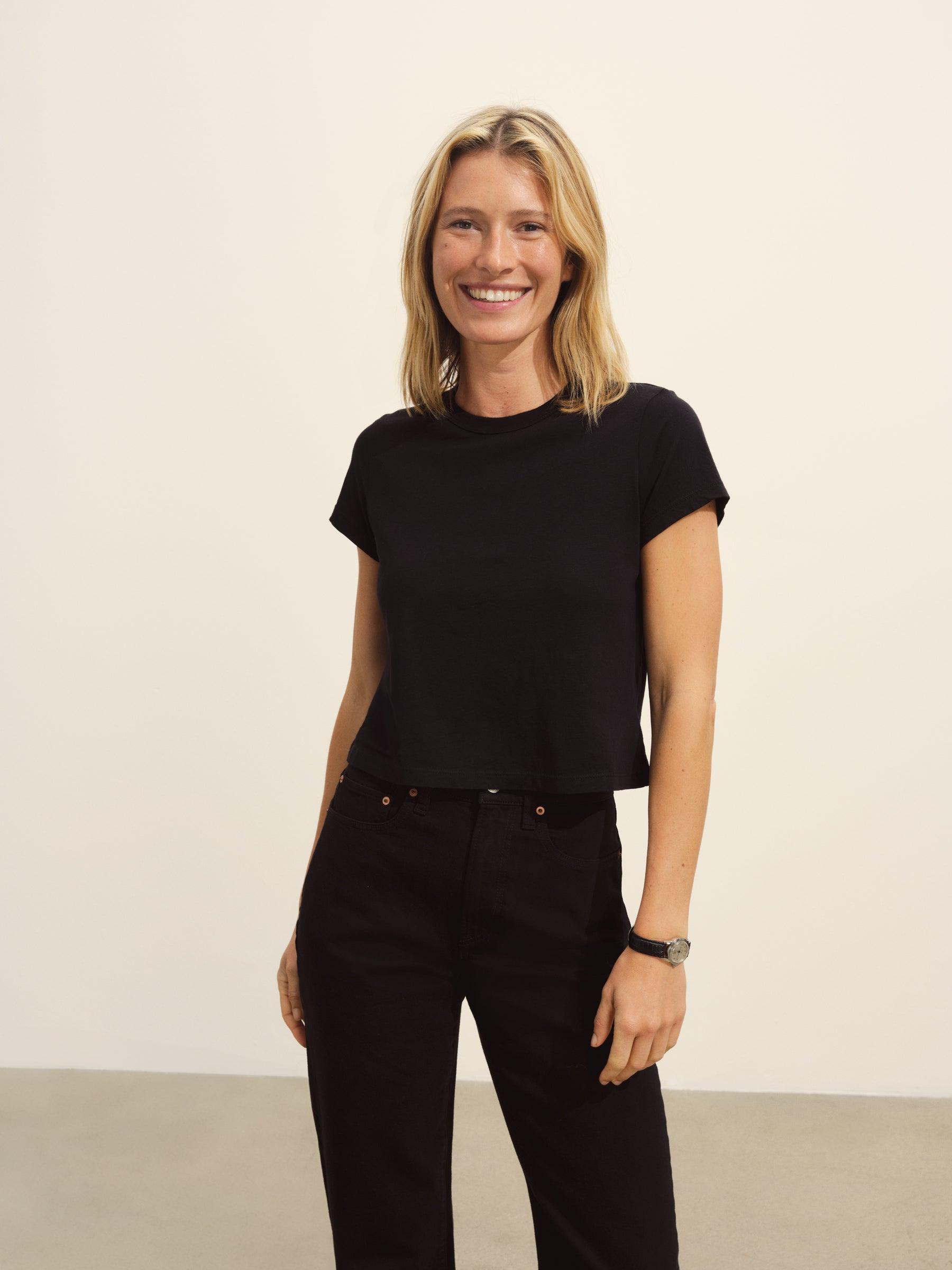 Black Pima Boxy Crew Product Image