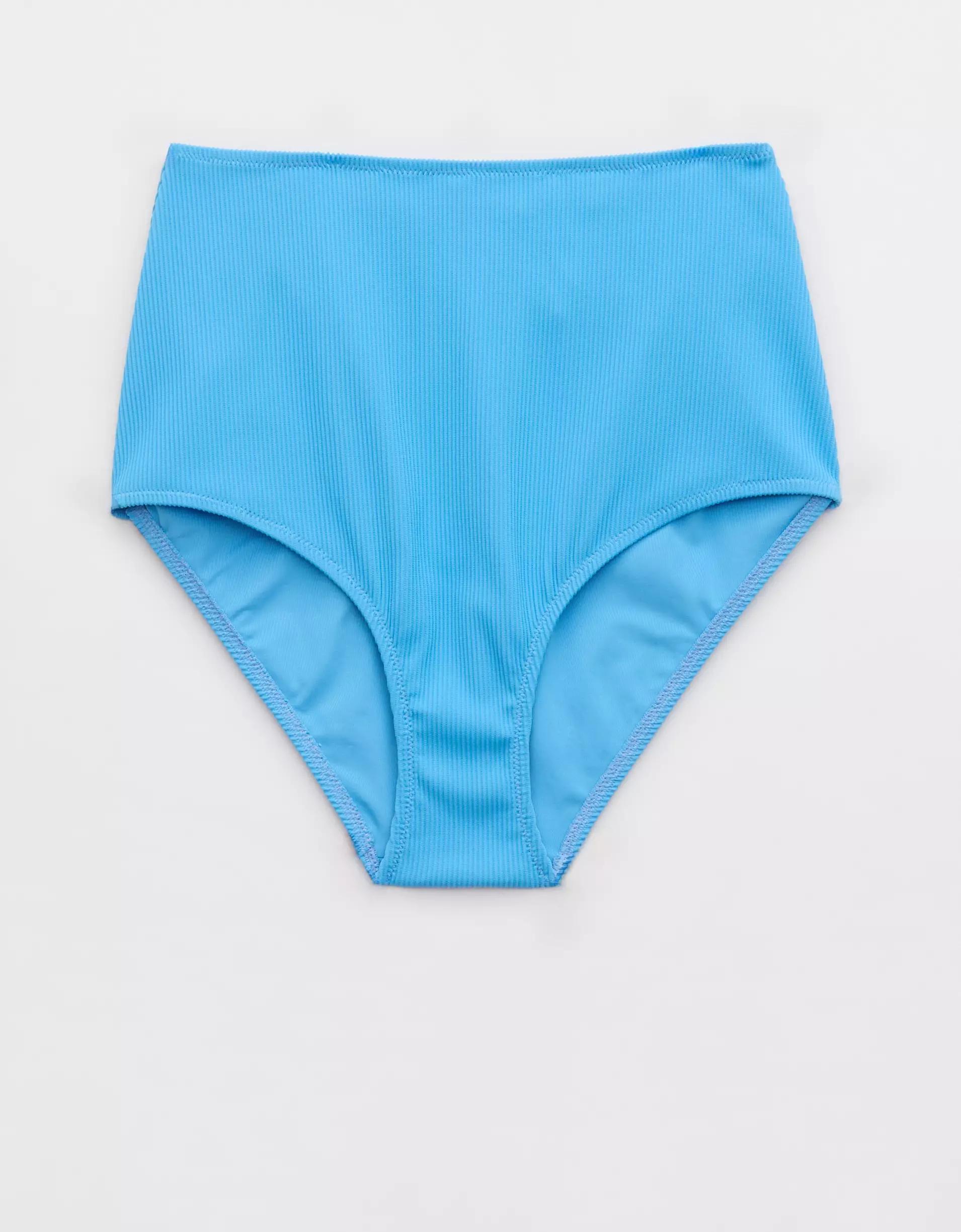 Aerie Ribbed High Waisted Full Coverage Bikini Bottom Product Image