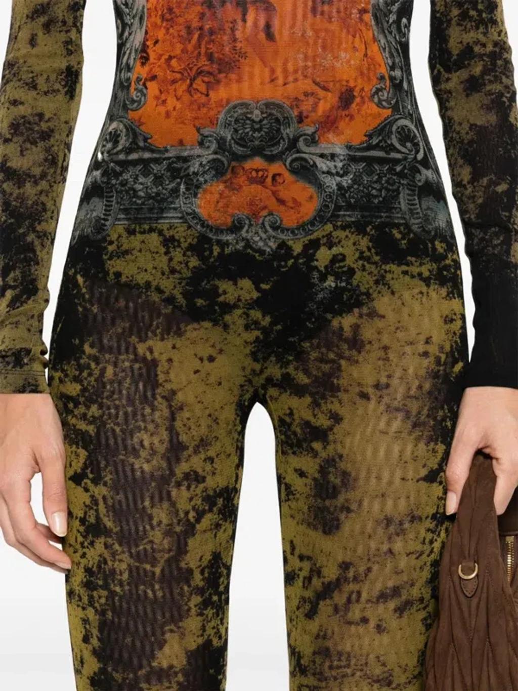 JEAN PAUL GAULTIER Graphic Print Full-length Dress With Long Sleeves In Black Product Image