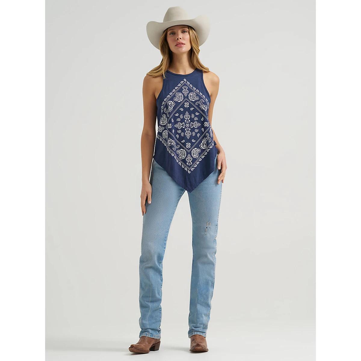 Women's Wrangler Bandana Diamond Front Tank Product Image