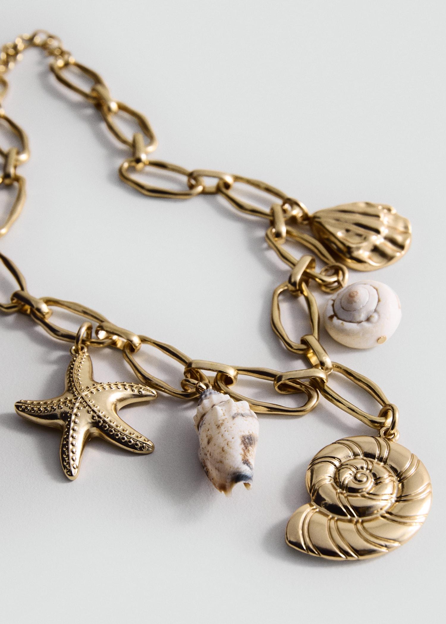Shells bead necklace - Women | MANGO USA Product Image
