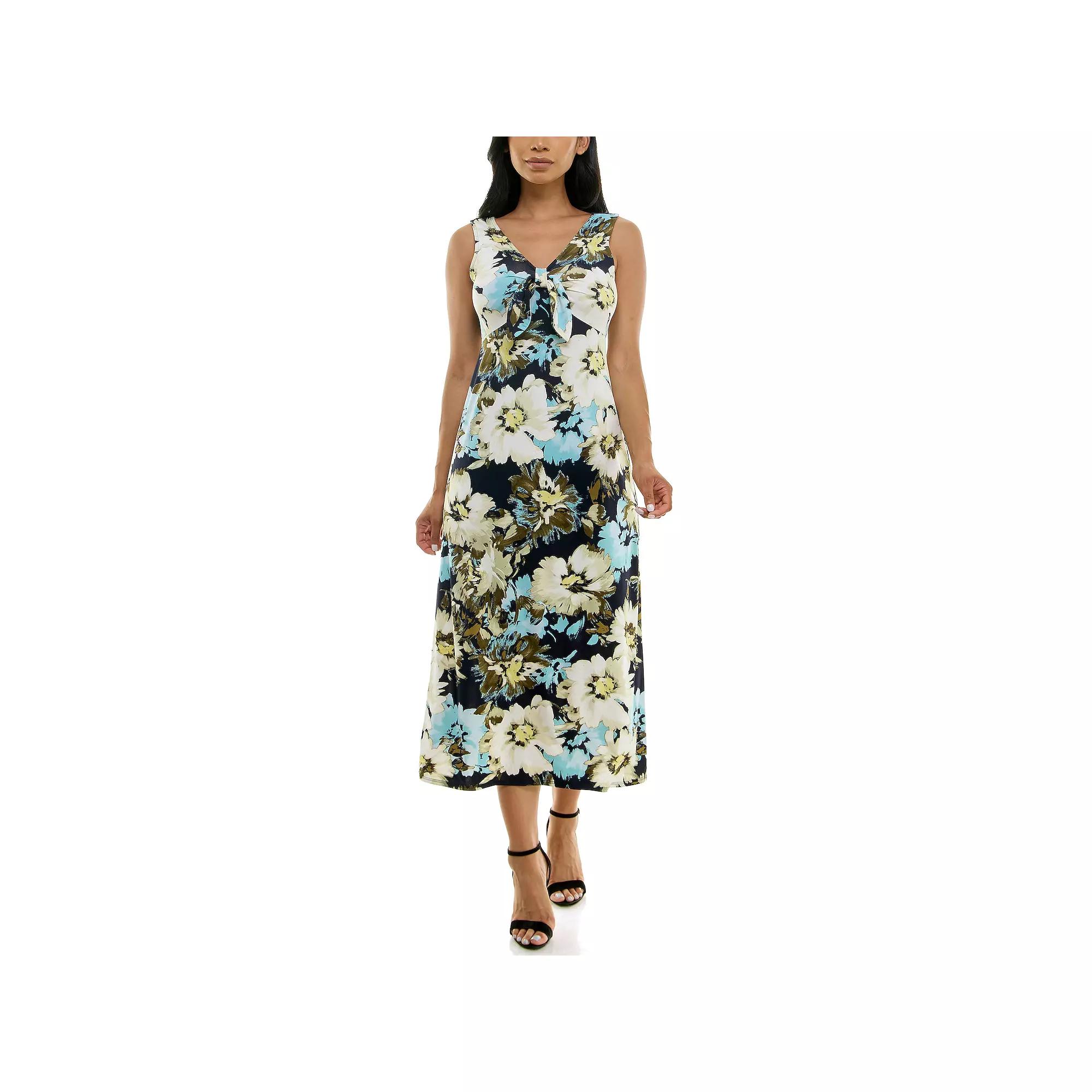 Women's Nina Leonard Tie Front Maxi Dress,  Product Image