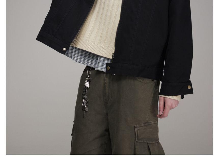 Corduroy-Collar Overfit Polo Jacket Product Image