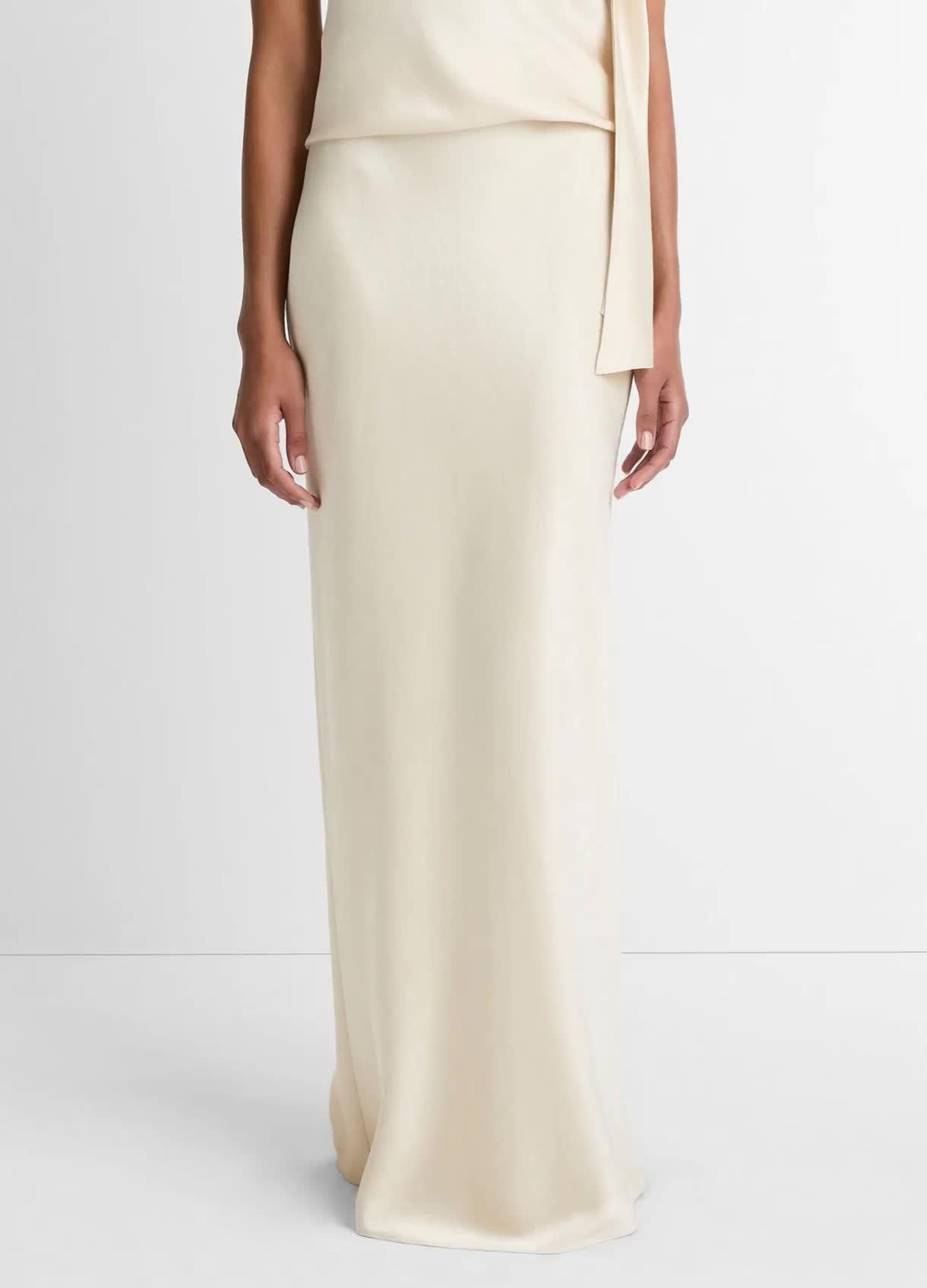 Satin Bias Column Skirt Product Image