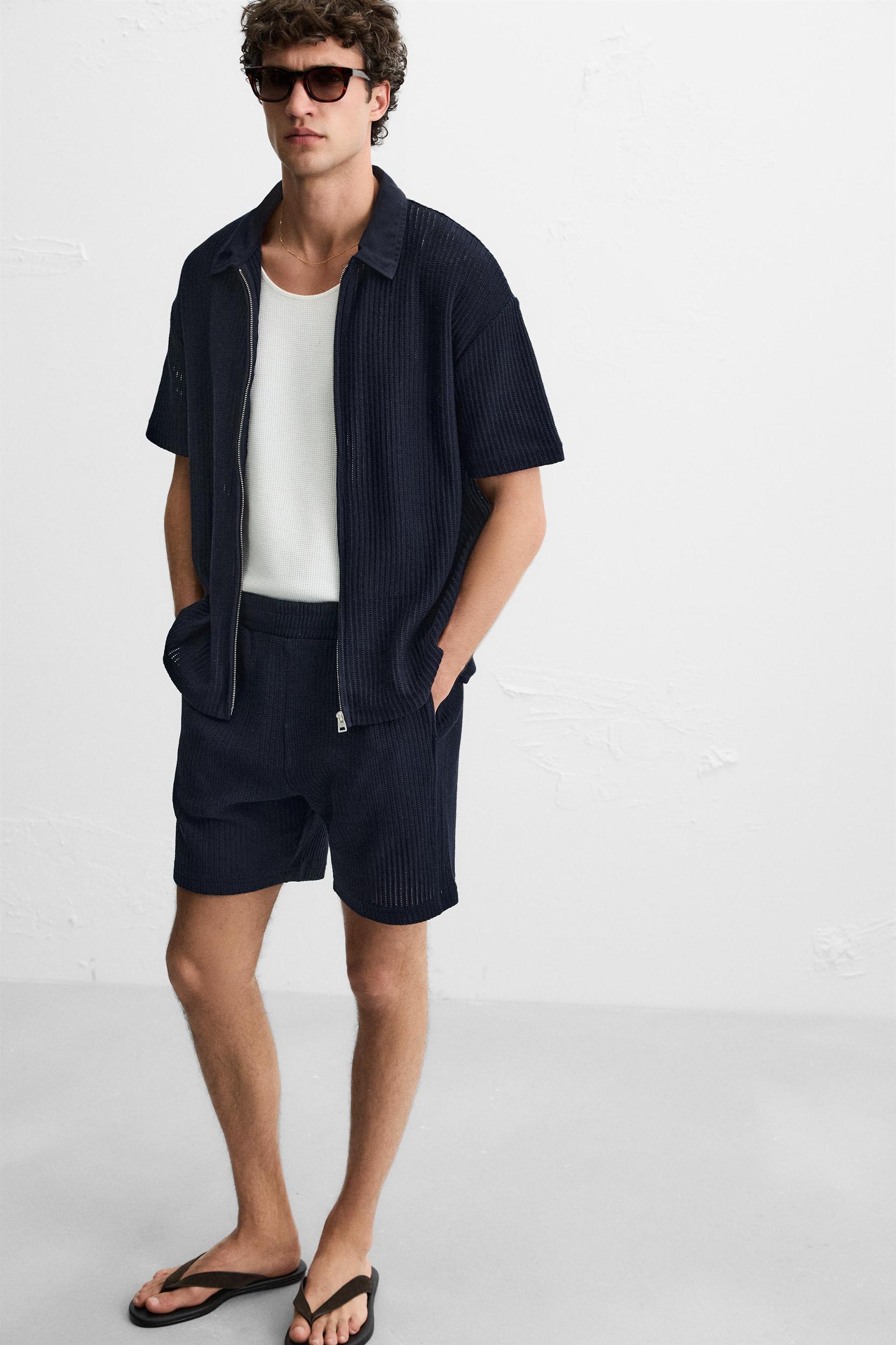 OPEN WEAVE TEXTURED SHORTS Product Image