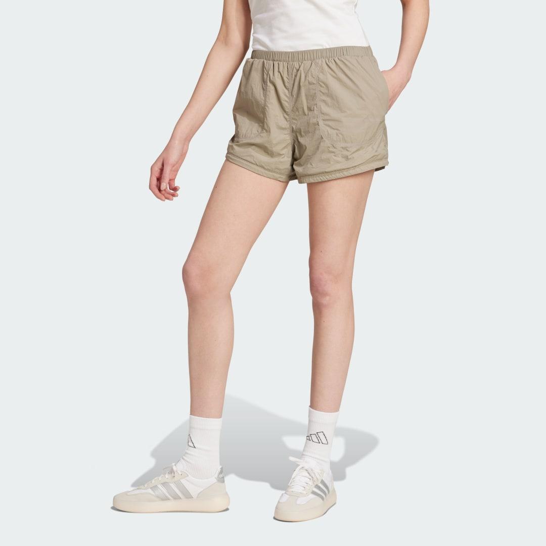 adidas City Escape Summer Cargo Shorts Putty Beige XL Womens Product Image