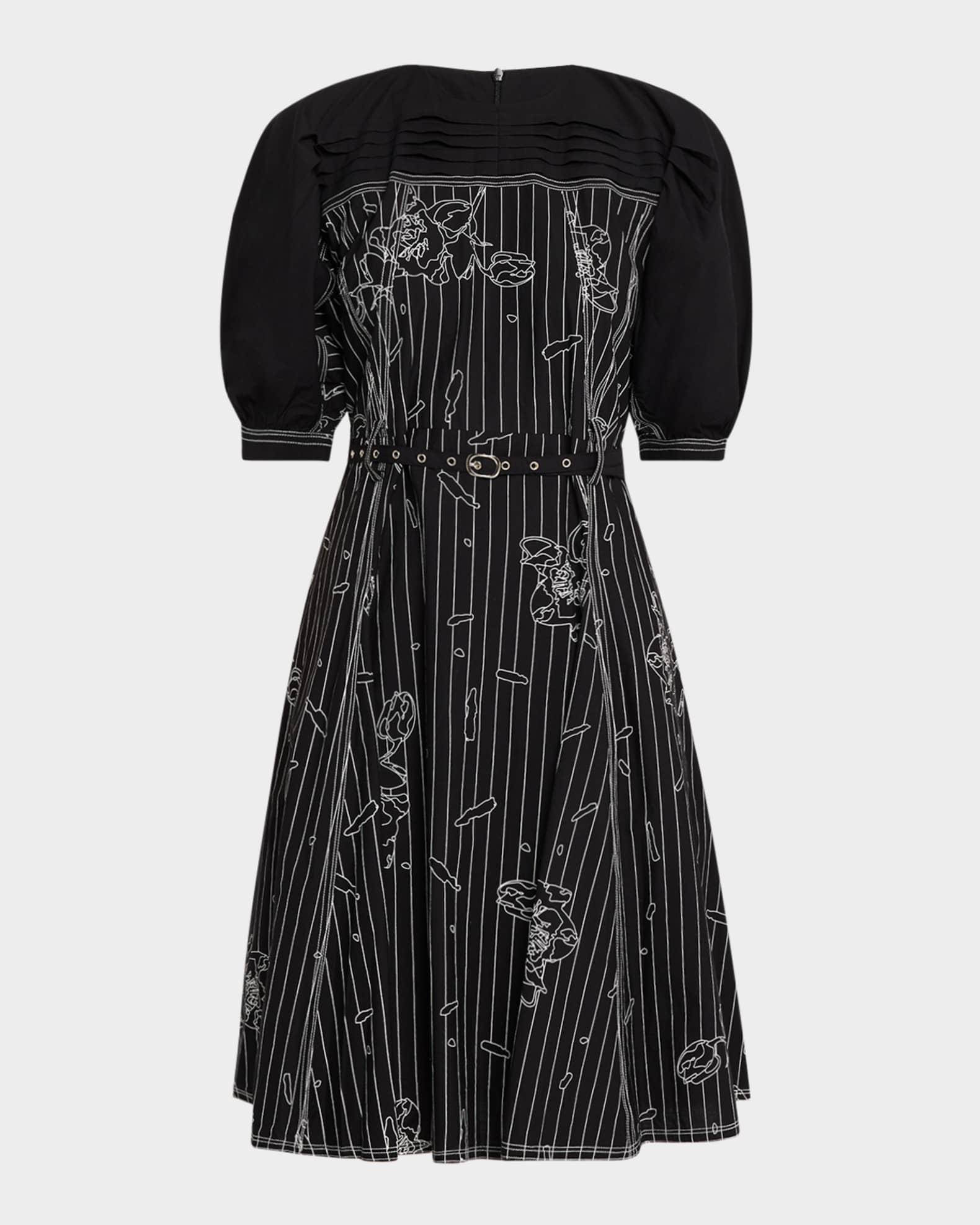 Vienna Embroidered Puff-Sleeve Dress Product Image