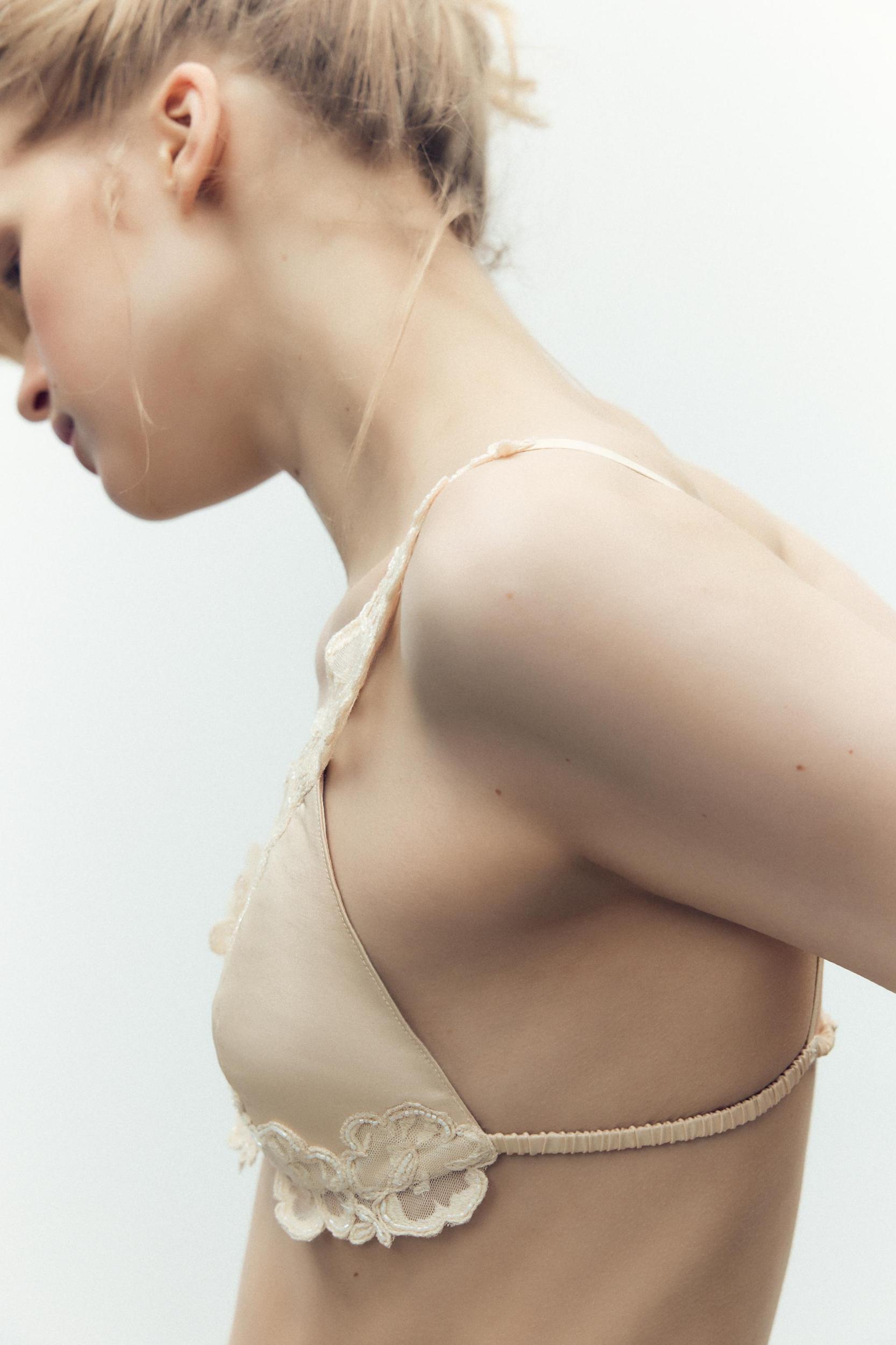 BEADED LACE TRIANGLE BRA Product Image