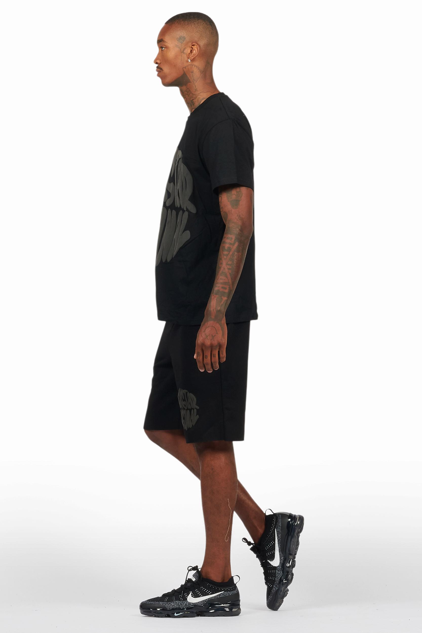 Thierry Black/Black T-Shirt/Short Set Male Product Image