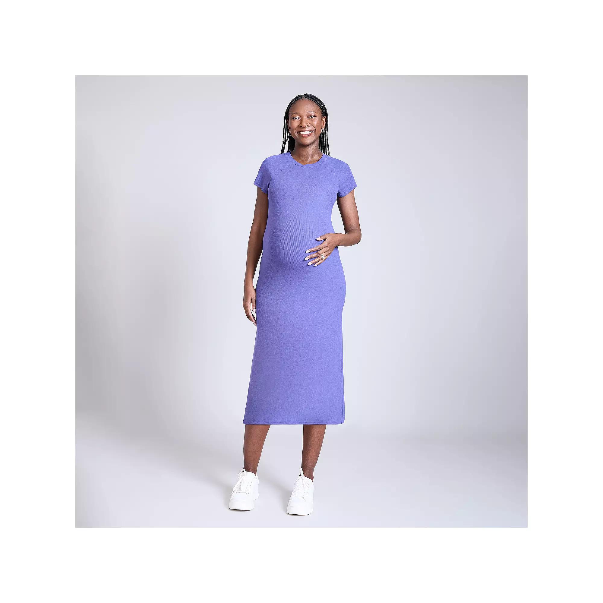 Maternity Motherhood® Ribbed Raglan Midi Dress, Women's,  Product Image