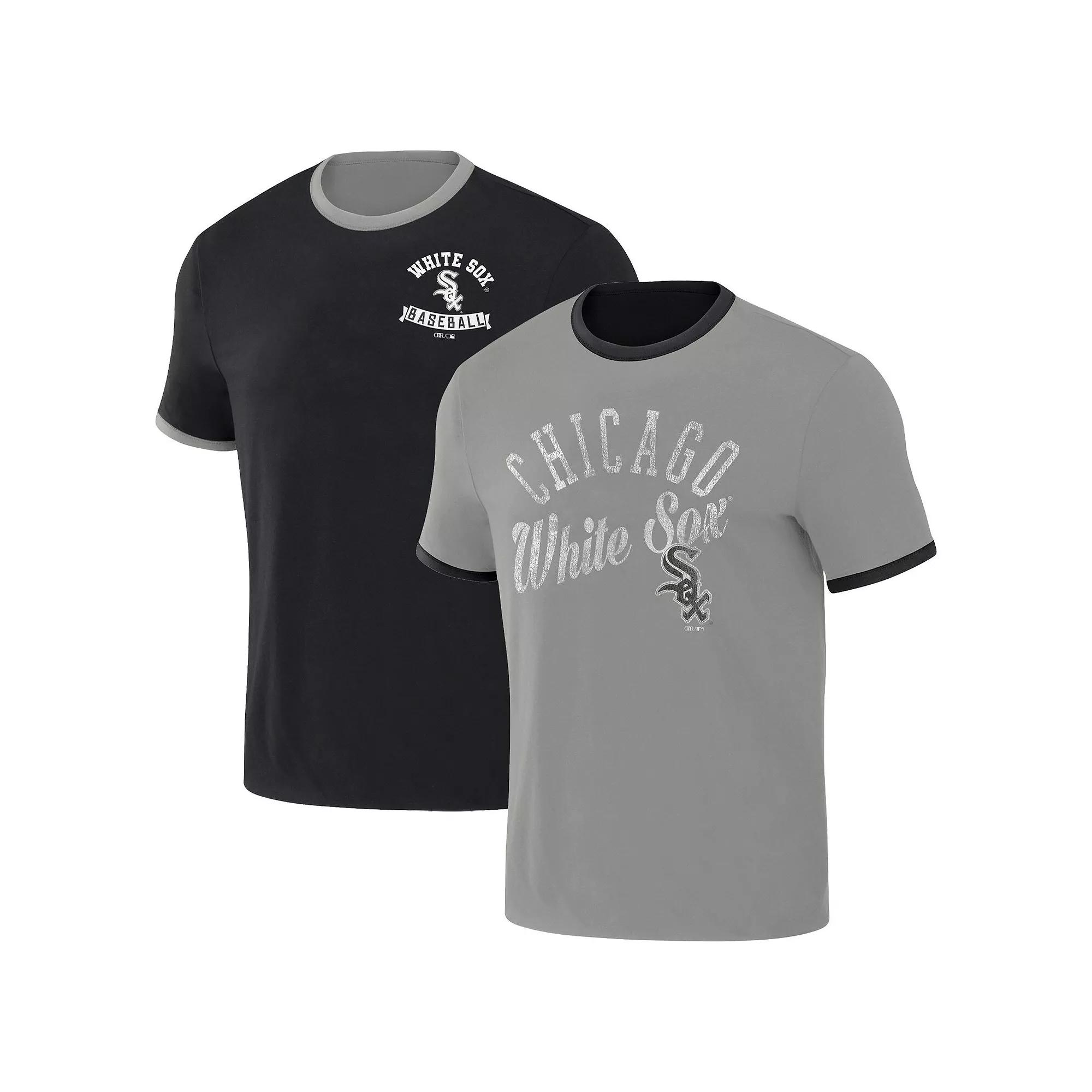 Men's Darius Rucker Collection by Fanatics Navy/Orange Detroit Tigers Two-Way Ringer Reversible T-Shirt, Size: Small, Blue Product Image