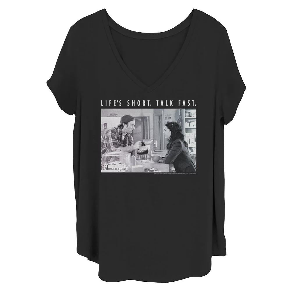 Juniors' Plus Size Gilmore Girls "Life's Short Talk Fast" Tee, Girl's, Size: 1XL, Black Product Image