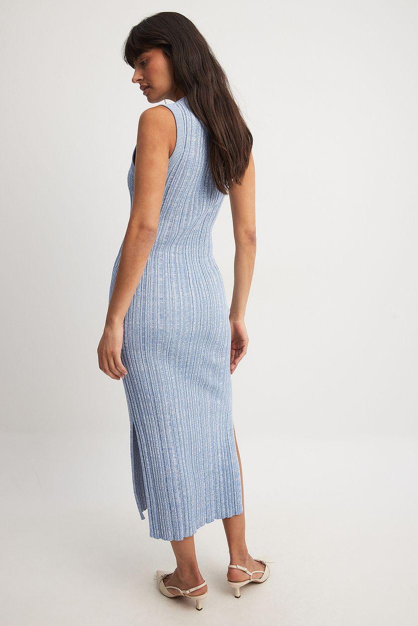 Knitted Ribbed Sleeveless Midi Dress Product Image