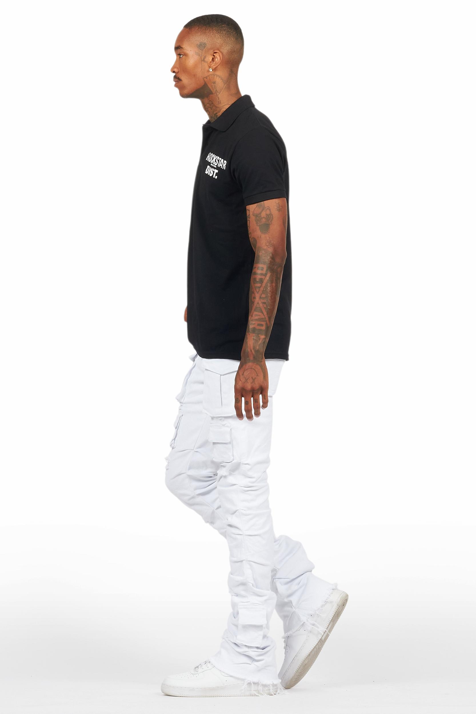 Gentry White Stacked Flare Jean Male Product Image