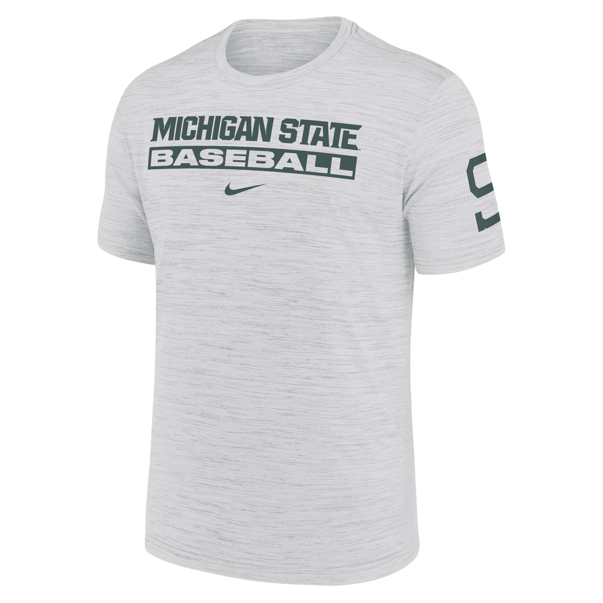Michigan State Spartans Velocity Baseball Wordmark Stack Nike Men's Dri-FIT College T-Shirt Product Image