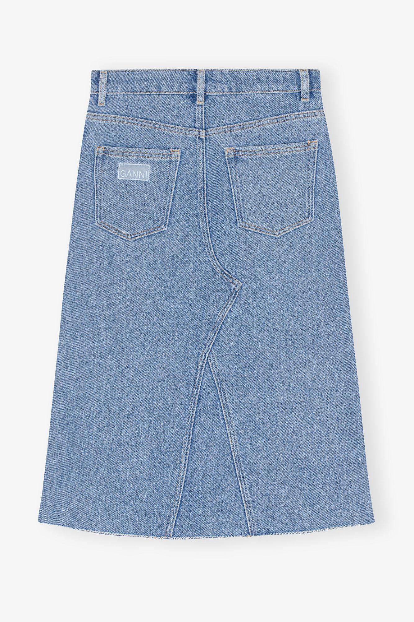 Heavy Denim Midi Skirt Product Image