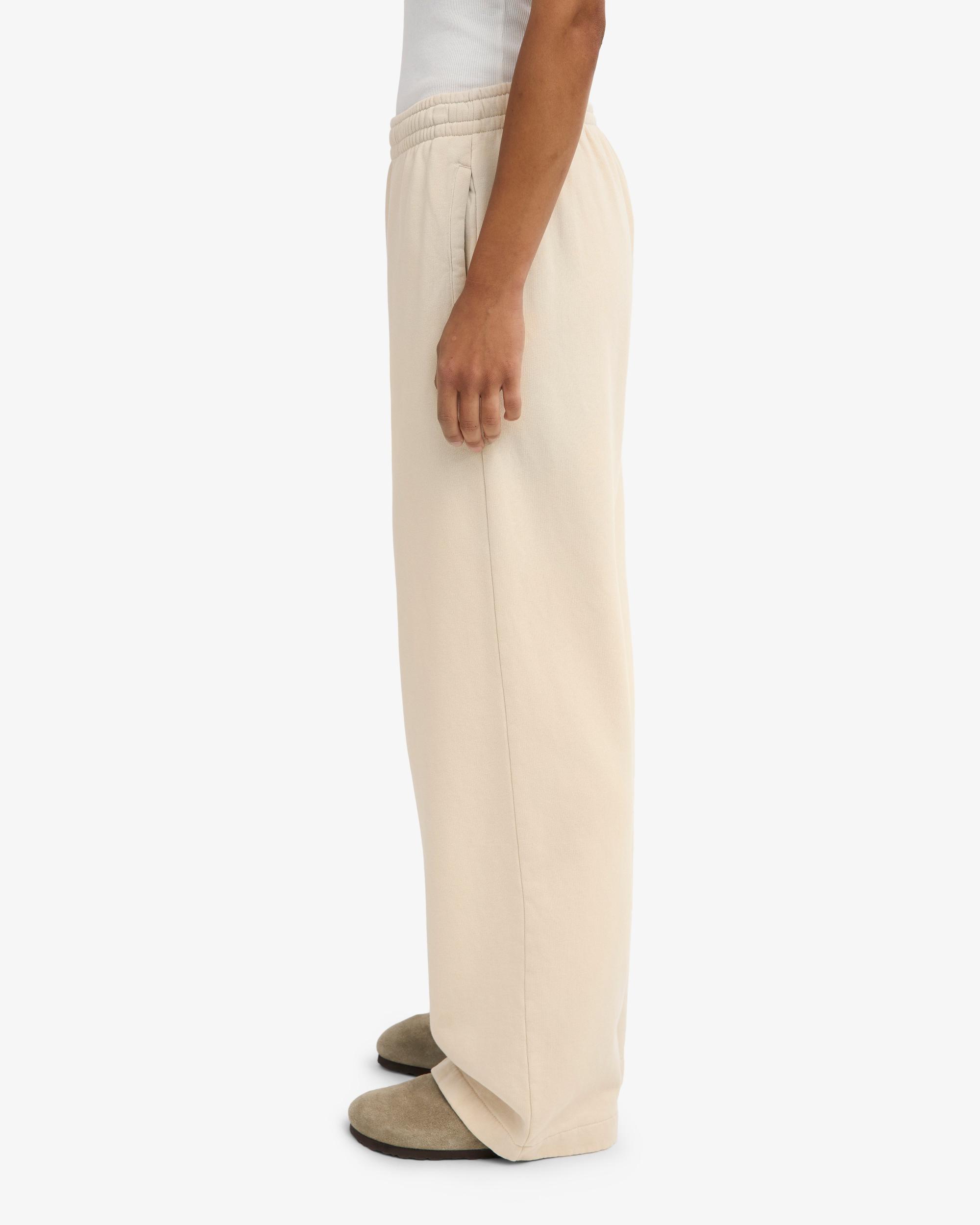 Organic Straight Leg Sweatpants - Ivory White Product Image