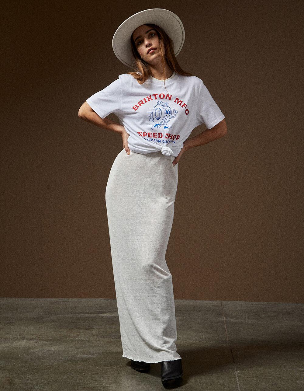 BRIXTON Speed Shop Vintage Womens Tee - WHITE Product Image