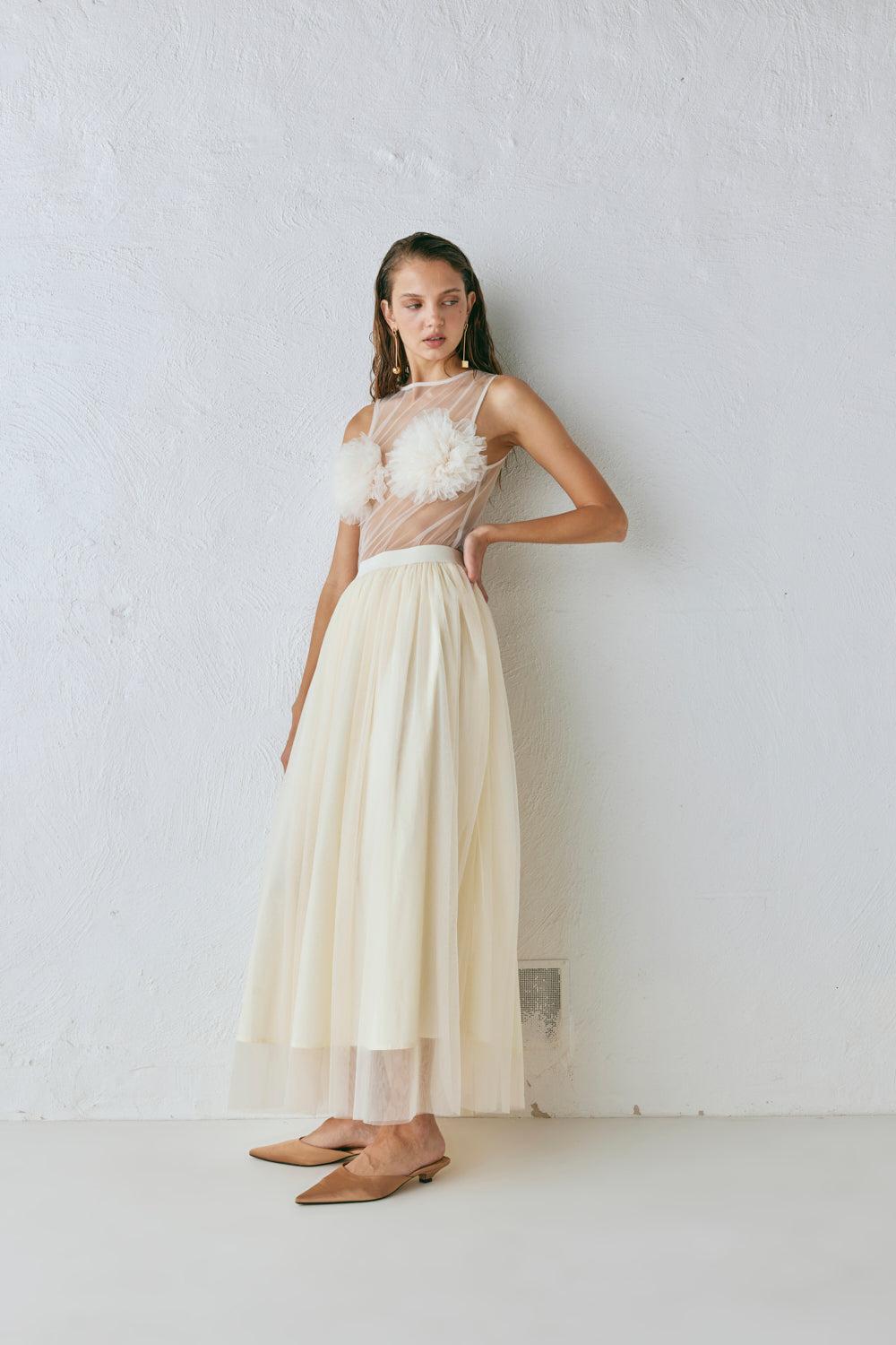 Irina Maxi Skirt Cream Product Image